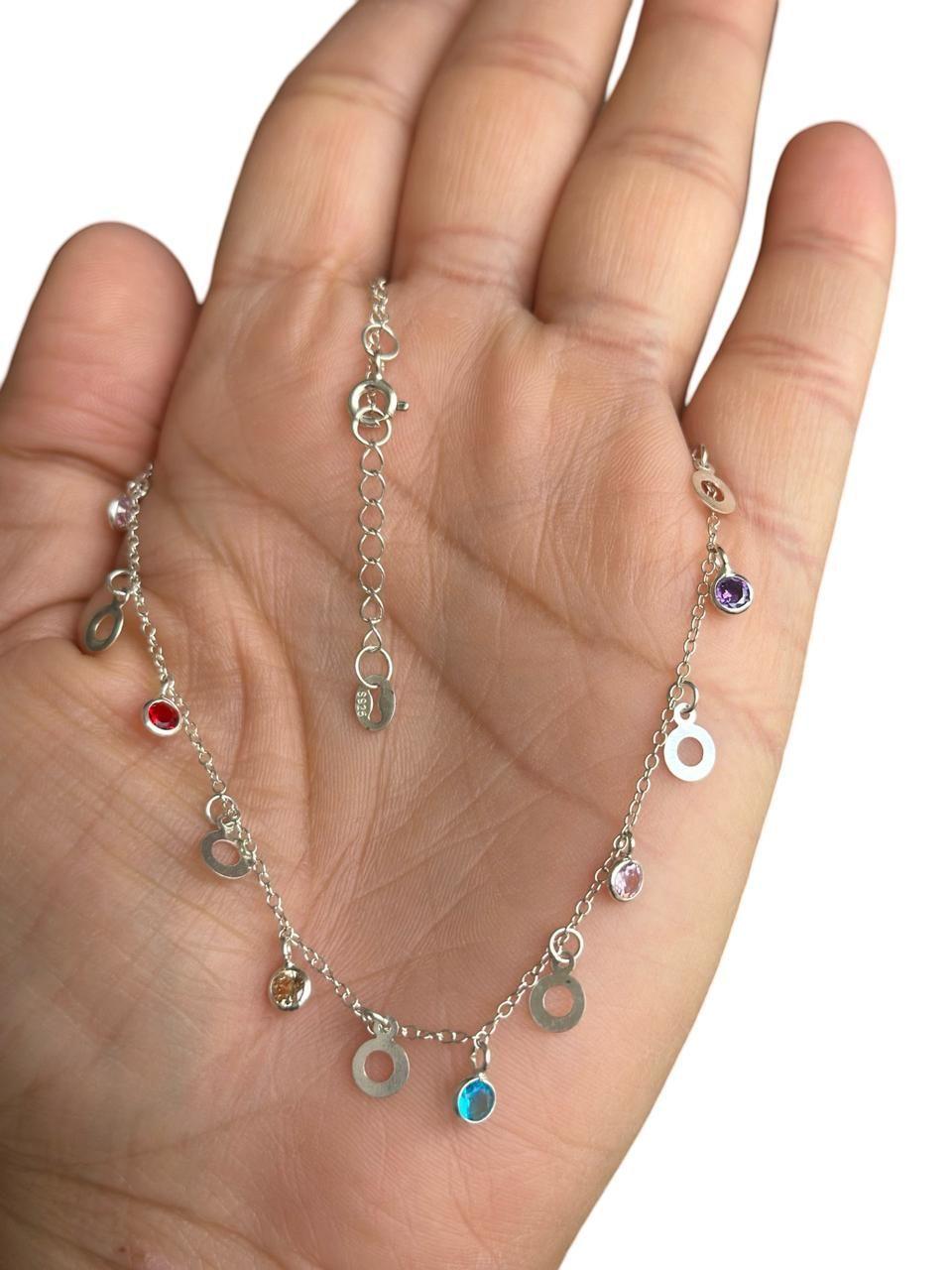 Collar Juvenil Esferas Planas Plata Italiana Ley 925-2