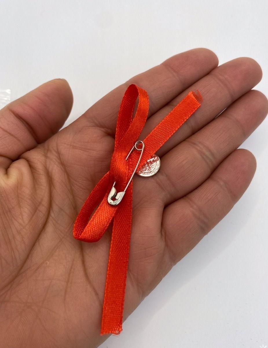 Medalla Protección Bebe San Benito Cinta Roja Plata-2