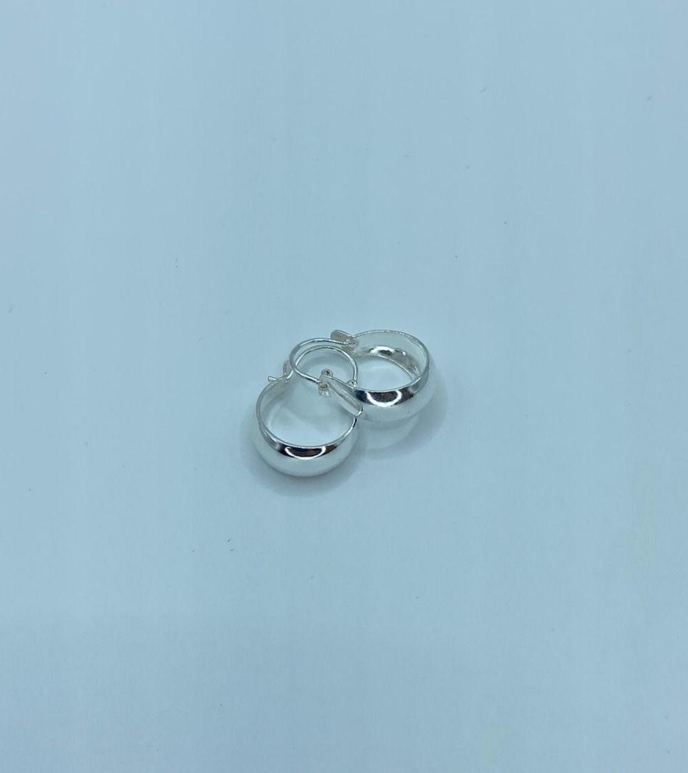 Aros Niña Argolla Gruesas Modelo Bote Plata-2