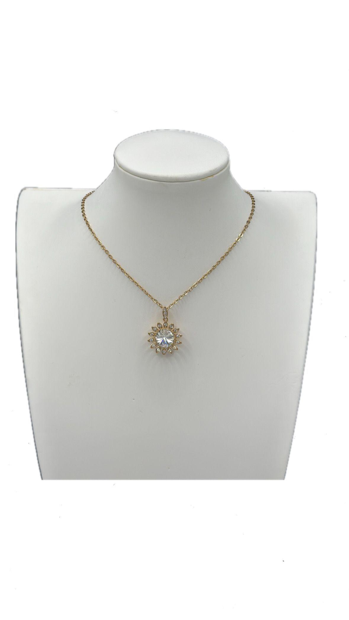 Collar Dama Corazón Plano Circones Enchapado Oro-0