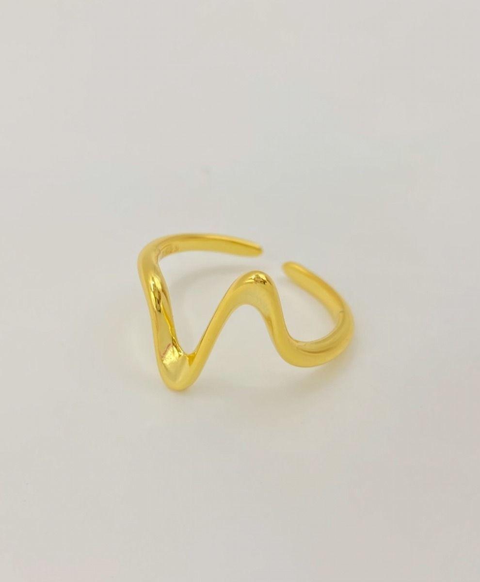 Anillo Ola Línea Vida Ajustable Baño Oro-1