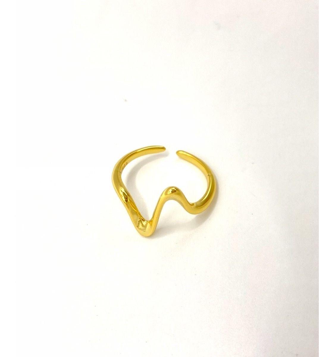 Anillo Ola Línea Vida Ajustable Baño Oro-2
