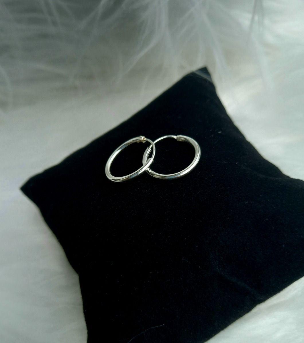 Aros Argollas Pequeños Mujer Plata Italiana Ley 925 De 16 Mm-2