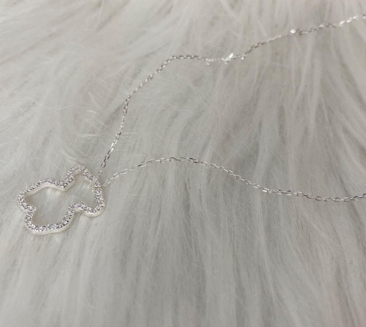 Collar Osito Tous Contorno Circones Plata -3