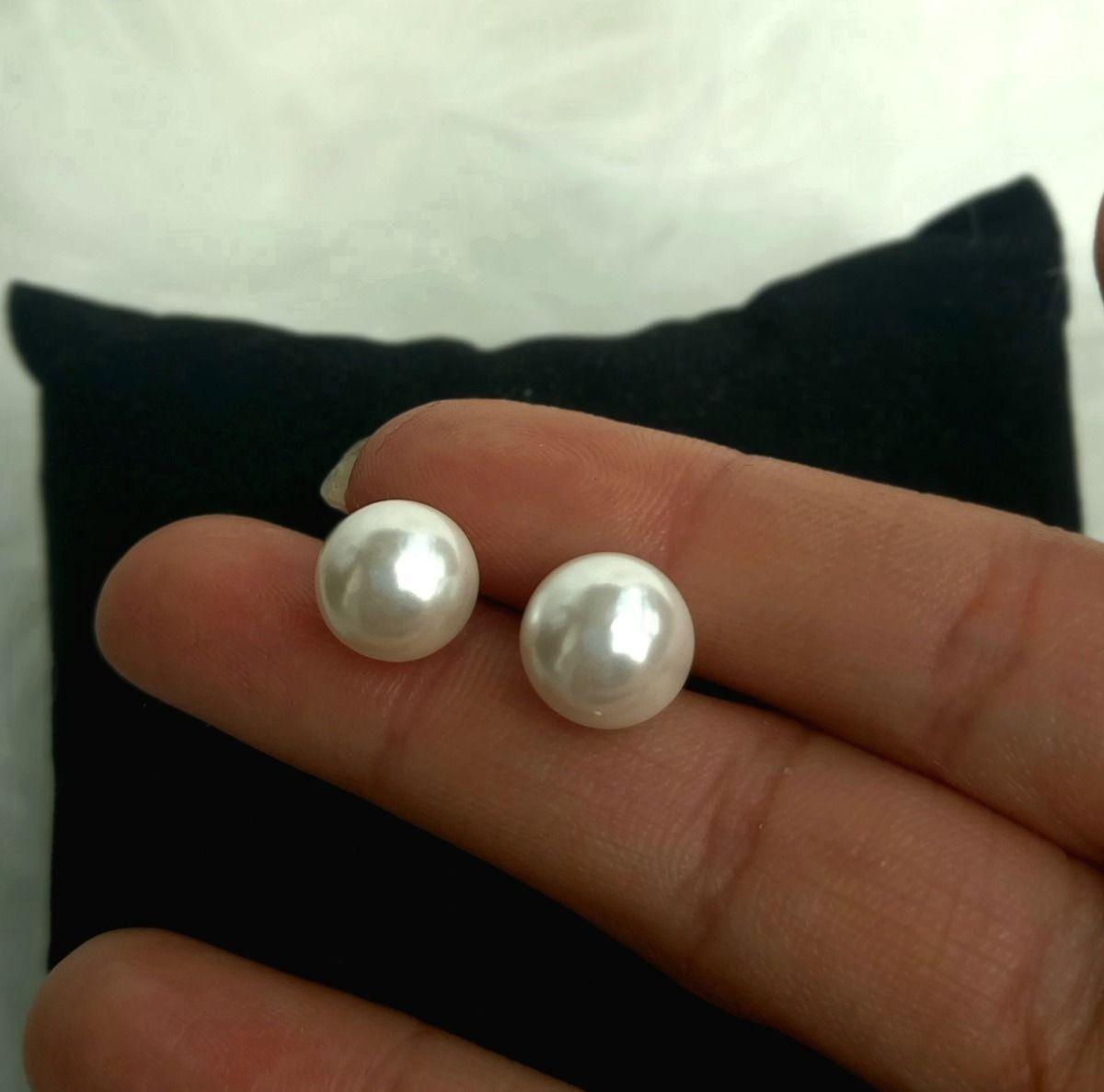 Aros Perla Plata Italiana Ley 925-2