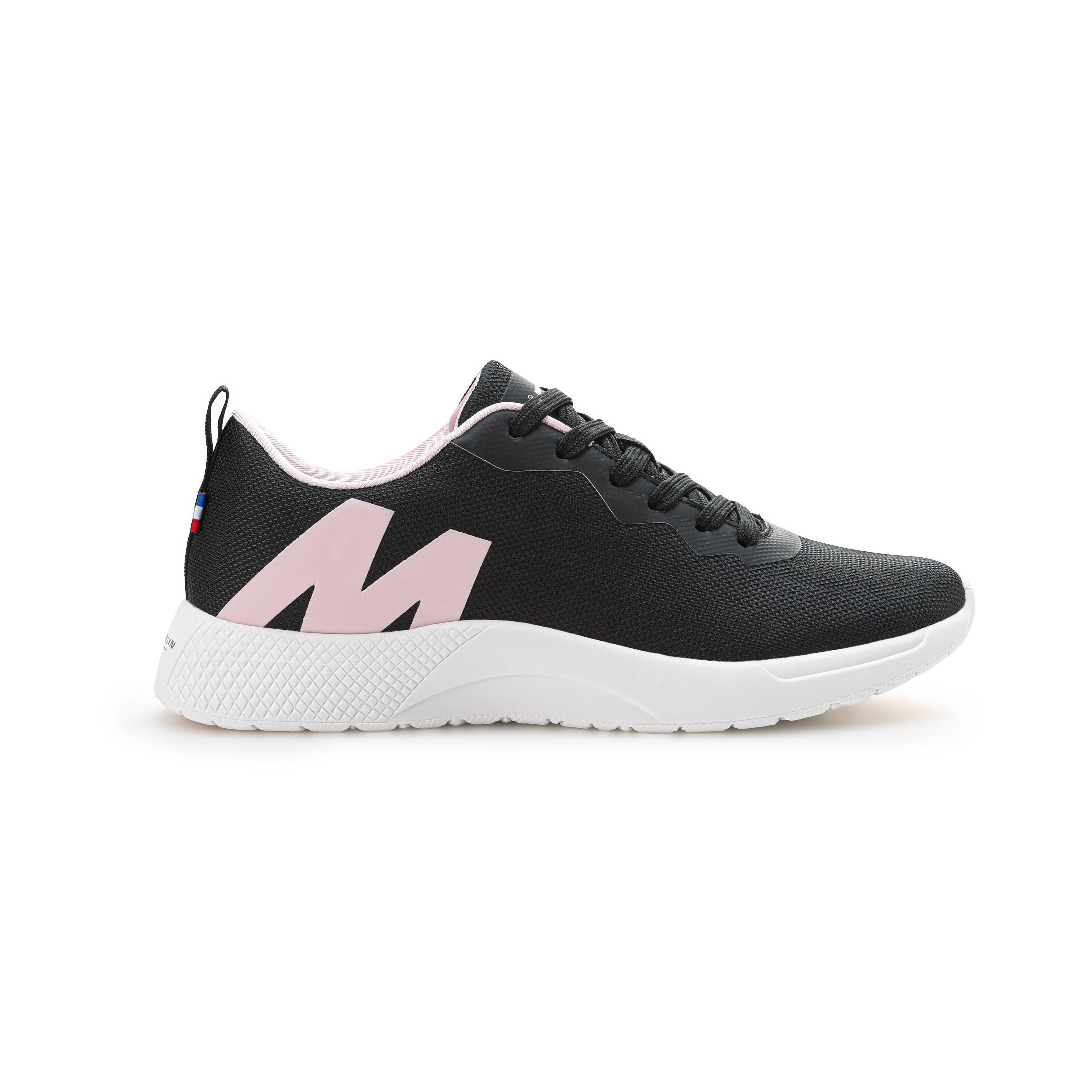 Zapatilla Deportiva Confort Mujer Negro Rosado Michelin Cr19-0