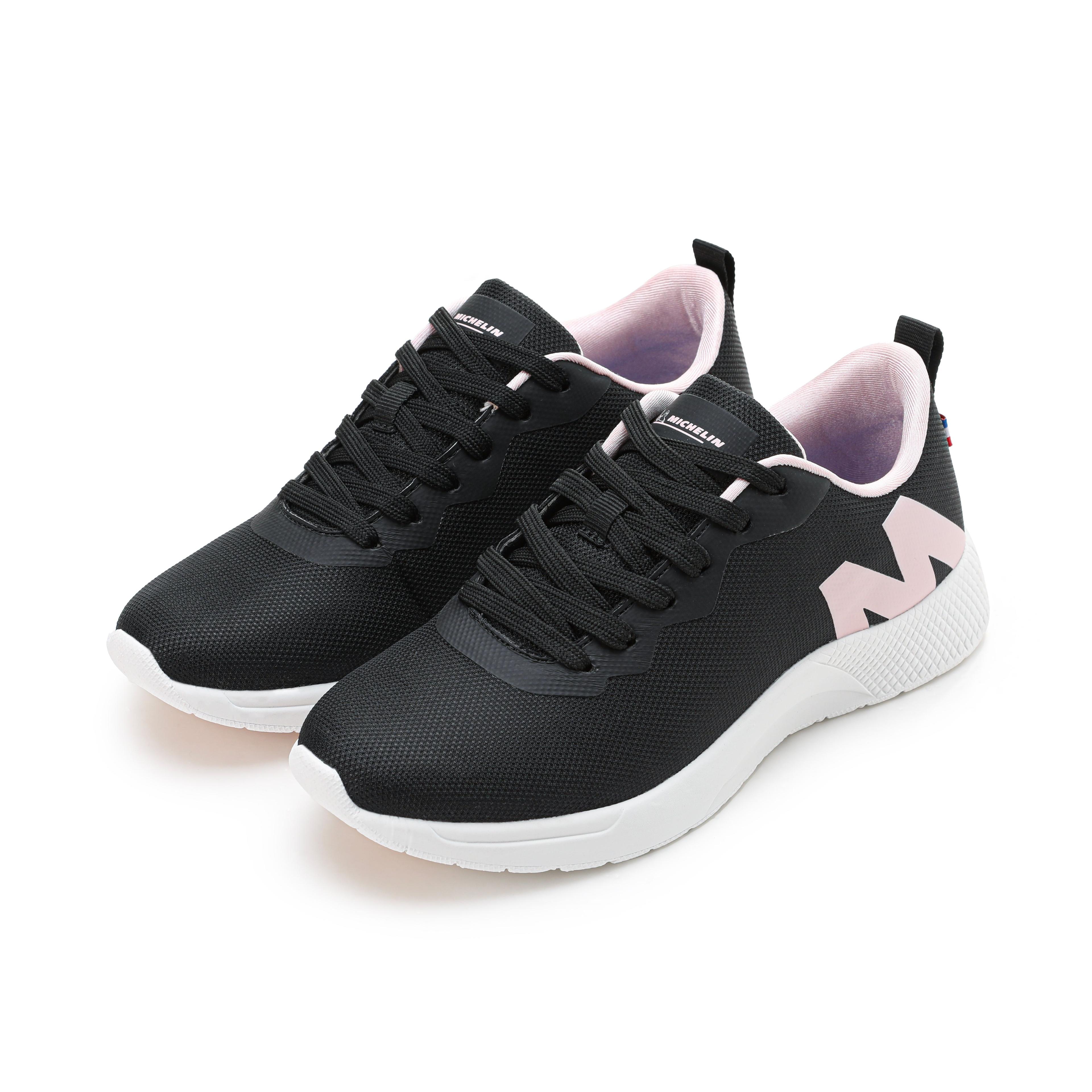 Zapatilla Deportiva Confort Mujer Negro Rosado Michelin Cr19-3