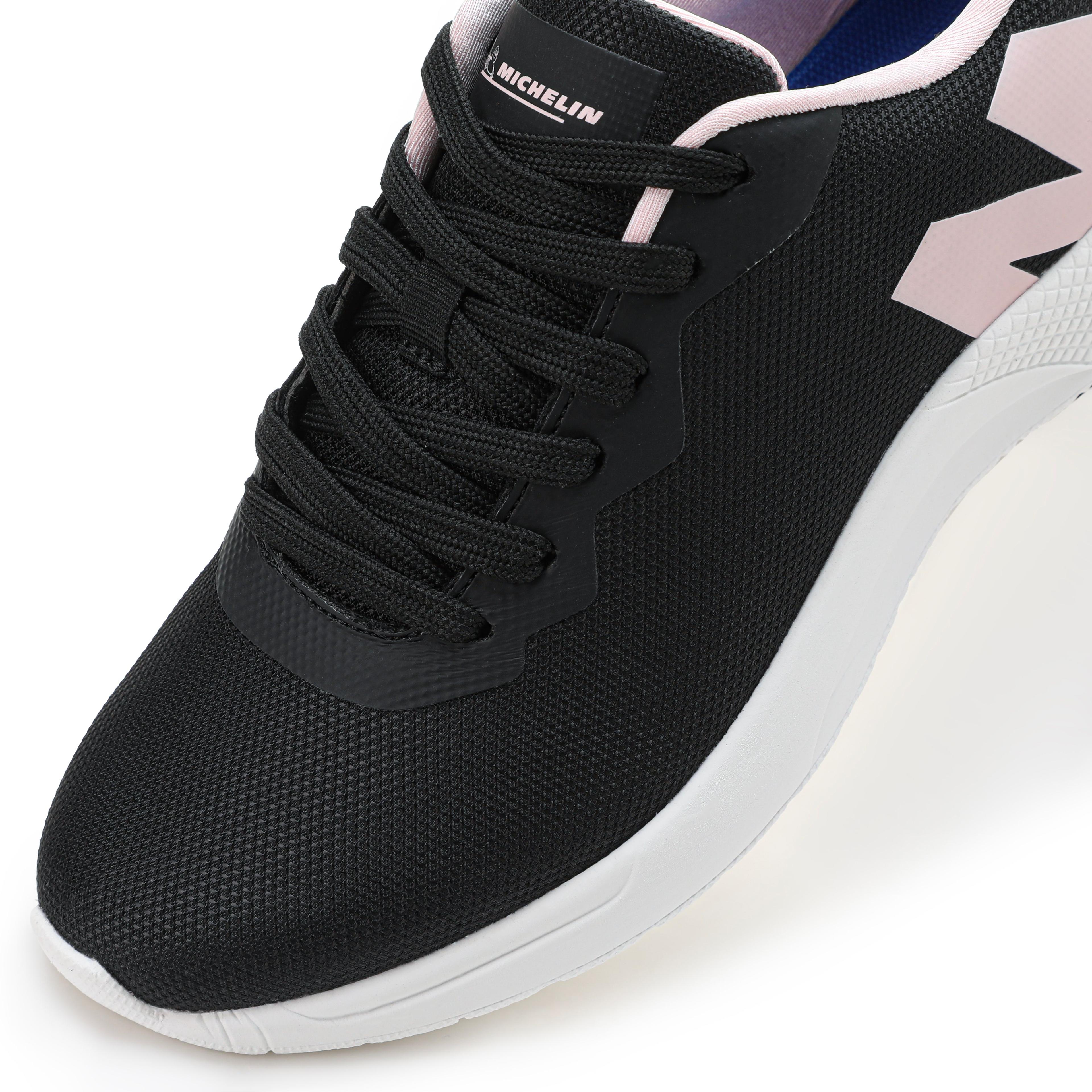 Zapatilla Deportiva Confort Mujer Negro Rosado Michelin Cr19-5