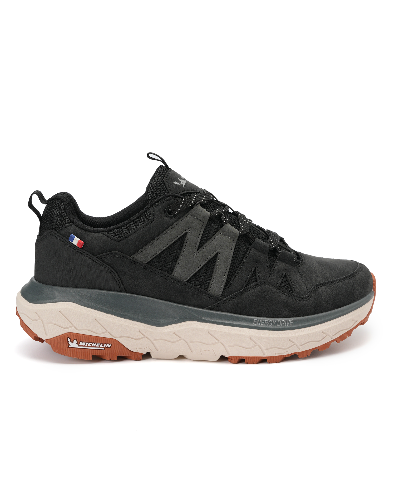 Zapatilla Urbana Outdoor Hombre Negro Y Beige Michelin Aw10-0