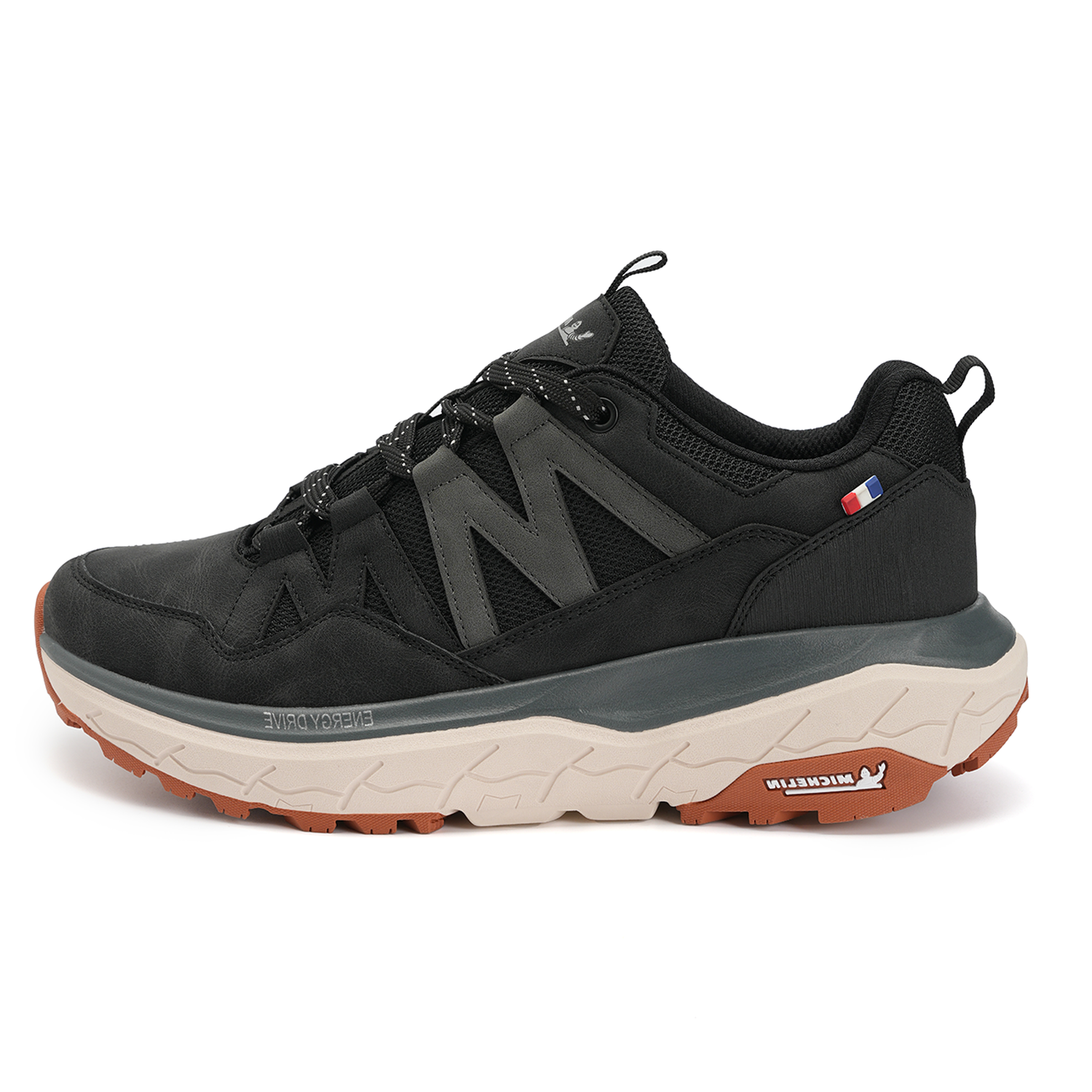 Zapatilla Urbana Outdoor Hombre Negro Y Beige Michelin Aw10-3