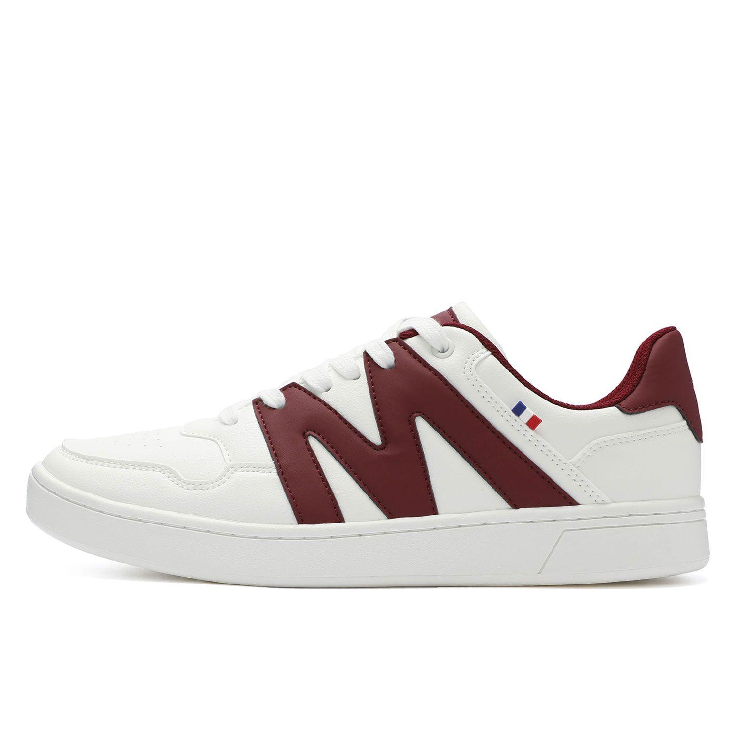 Zapatilla Casual Urbana Hombre Blanco Burdeo Michelin Ps22-3