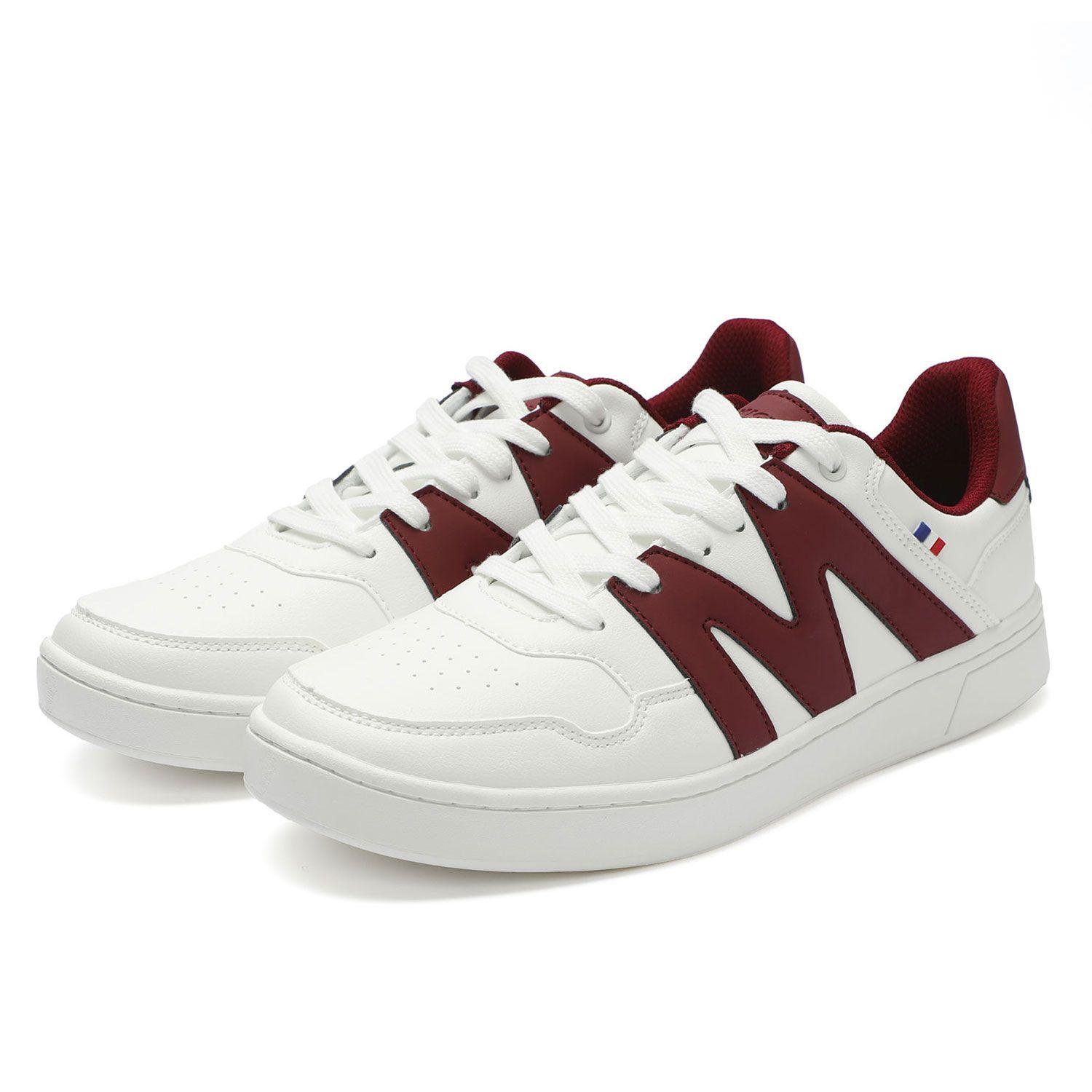 Zapatilla Casual Urbana Hombre Blanco Burdeo Michelin Ps22-4