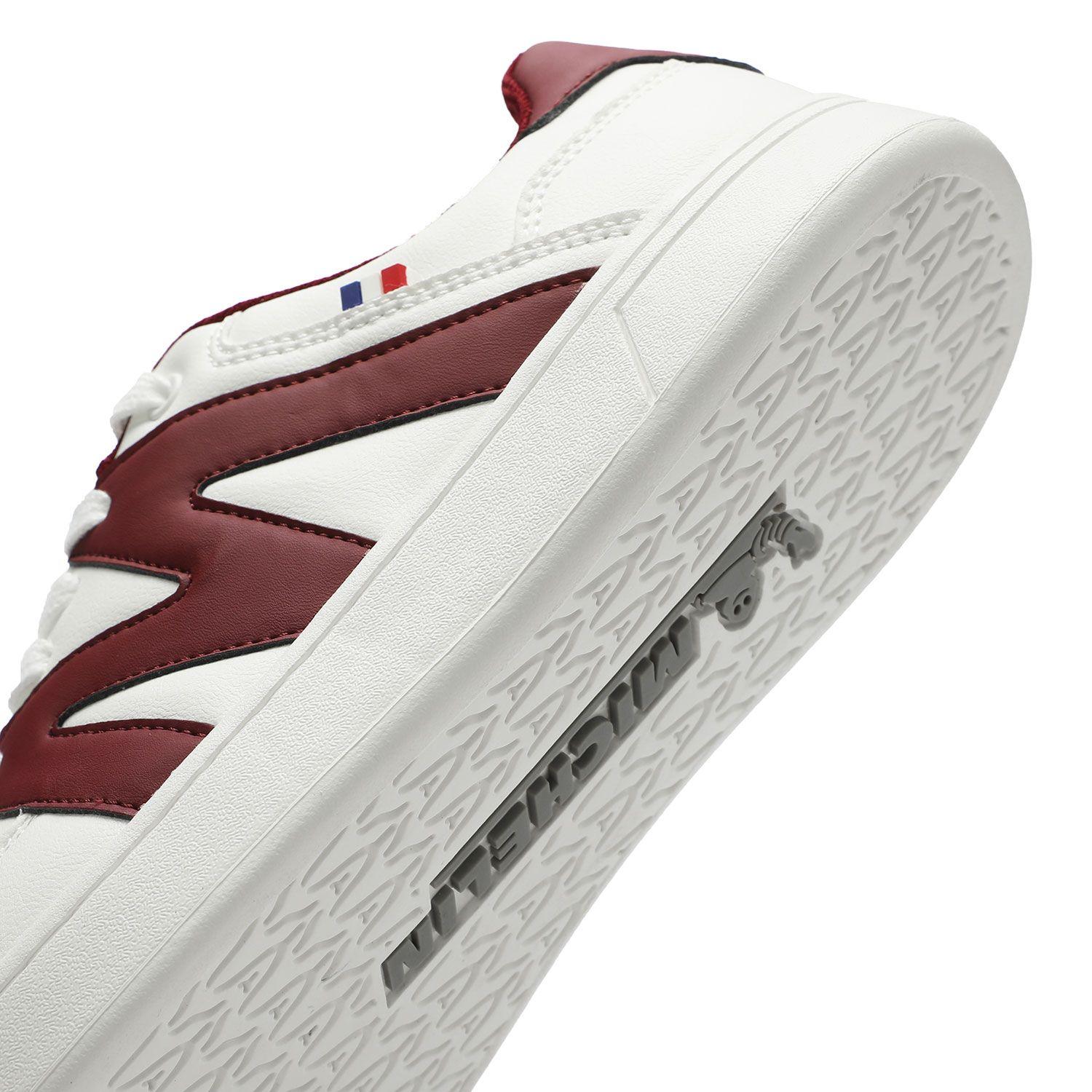 Zapatilla Casual Urbana Hombre Blanco Burdeo Michelin Ps22-5
