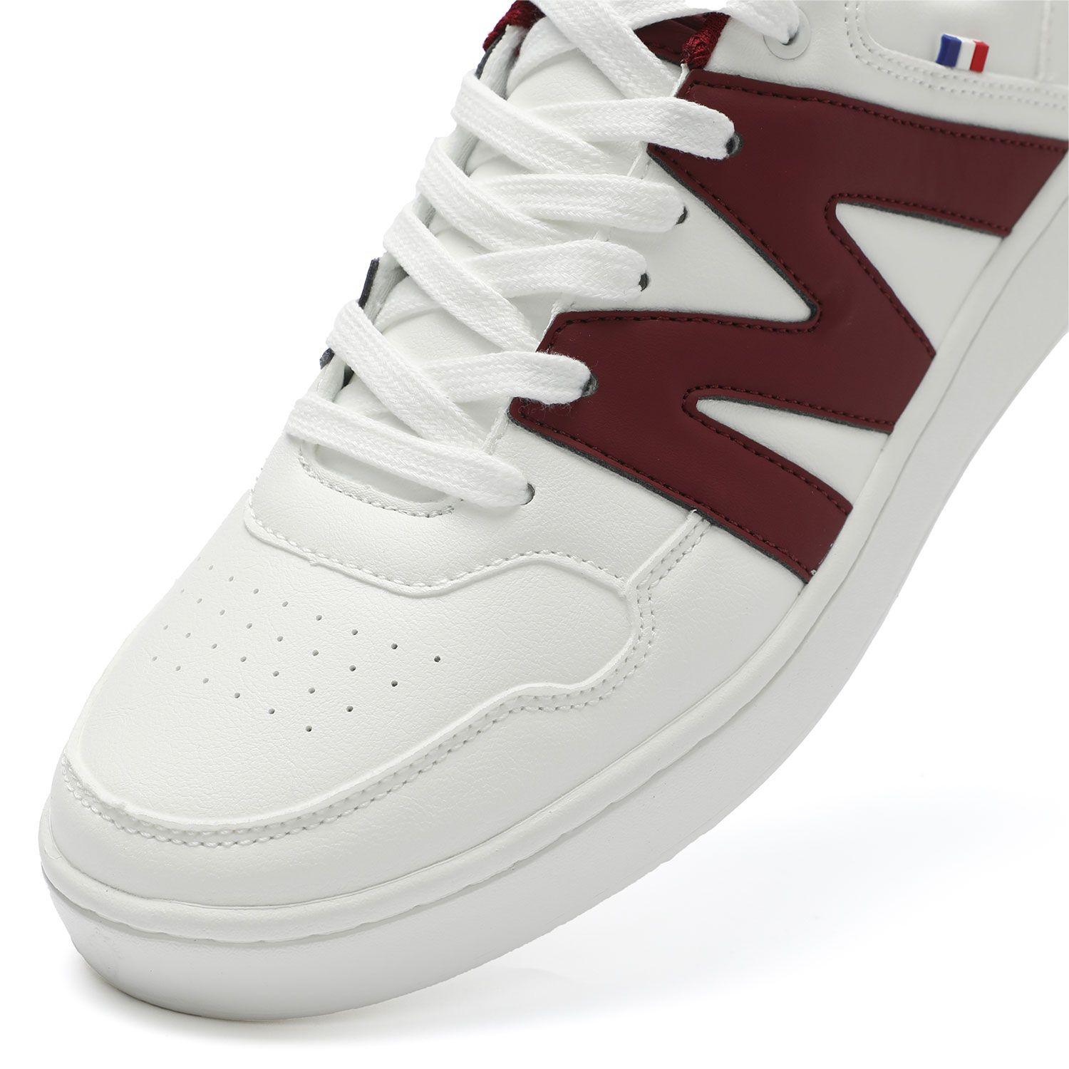 Zapatilla Casual Urbana Hombre Blanco Burdeo Michelin Ps22-7