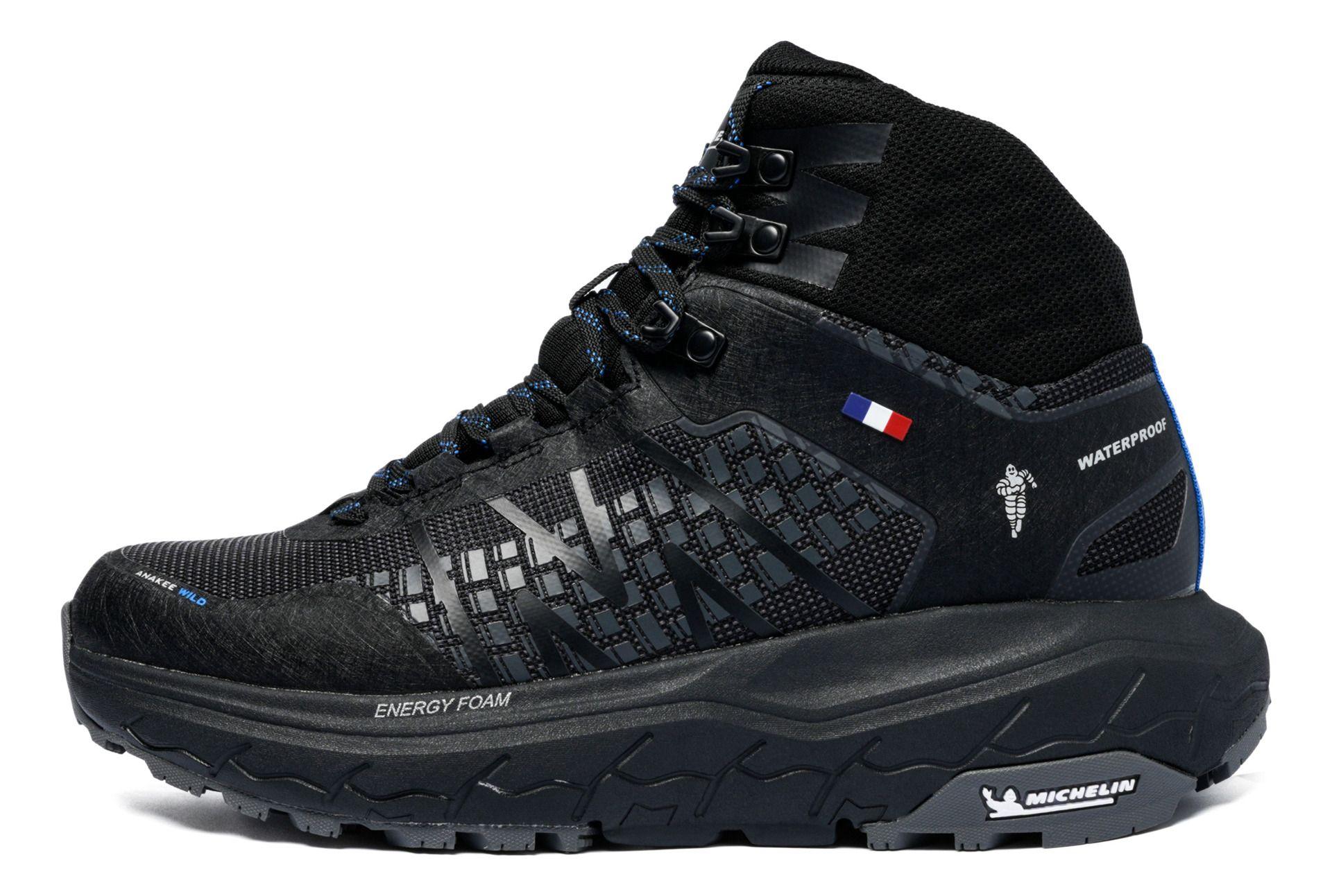 Botín Outdoor Impermeable Negro Azul Hombre Michelin Aw03-2