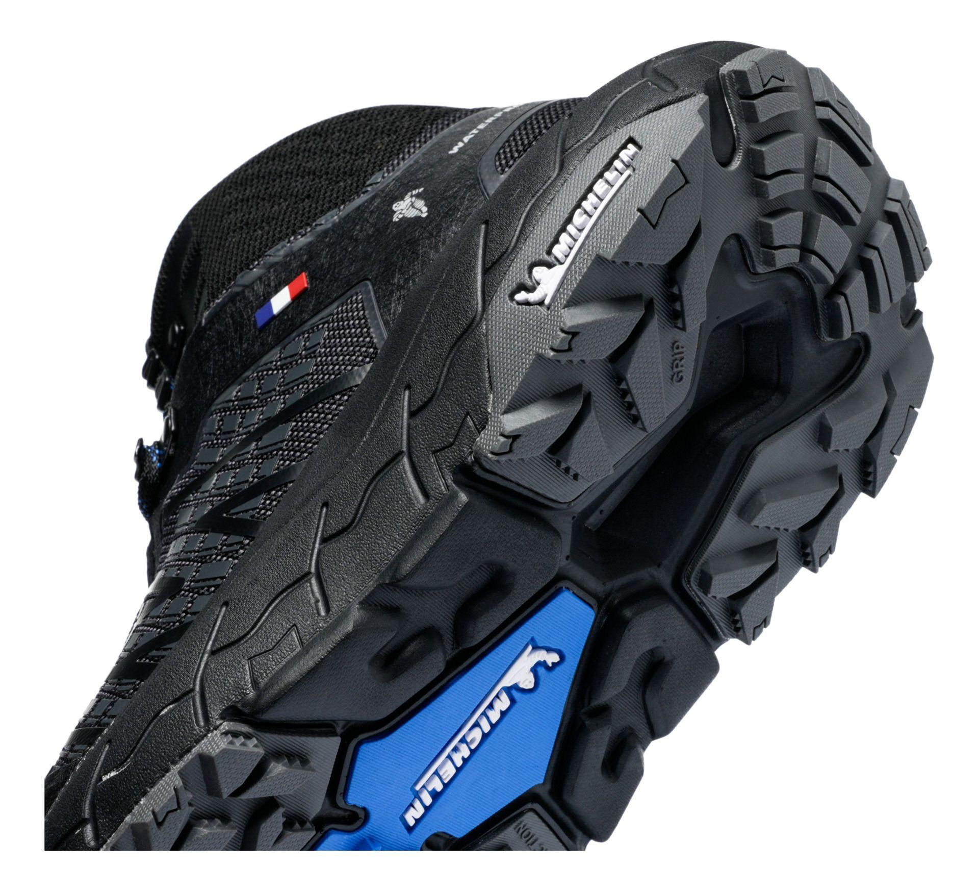 Botín Outdoor Impermeable Negro Azul Hombre Michelin Aw03-4