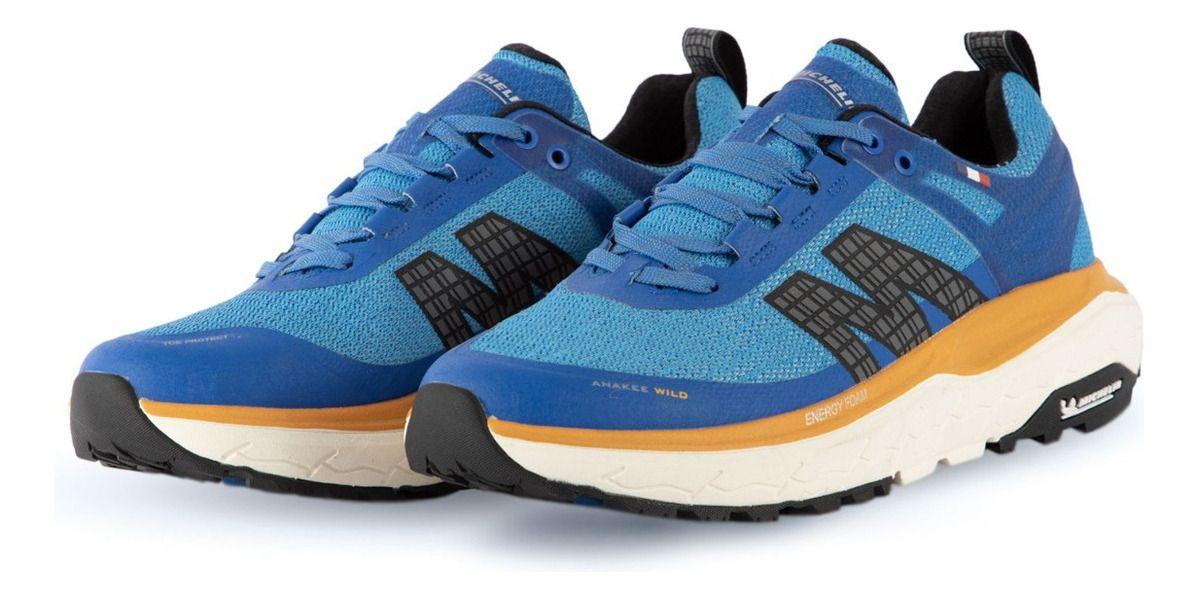 Zapatillas Trail Running Hombre Azul Amarillo Michelin Aw01-3