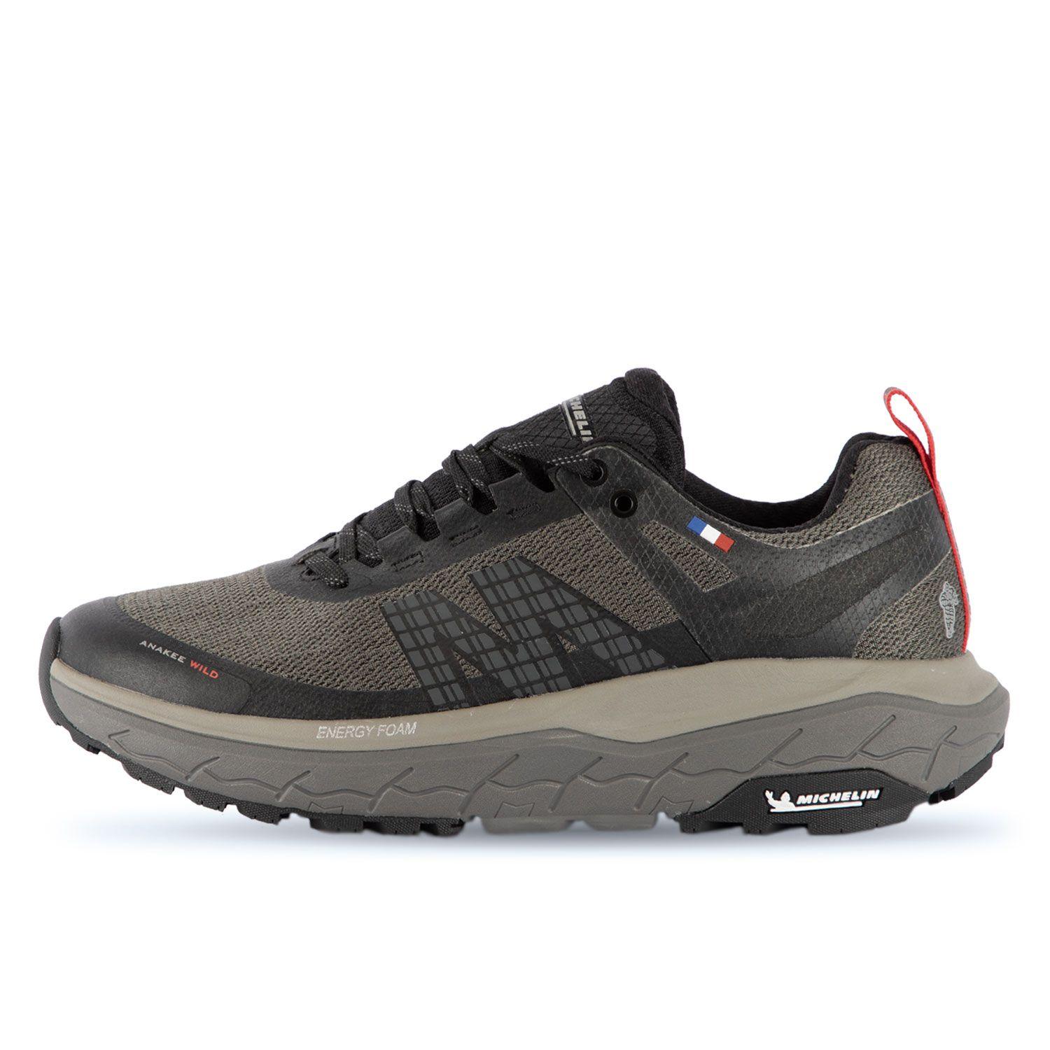Zapatilla Trail Running Hombre Negro Y Rojo Michelin Aw01-3