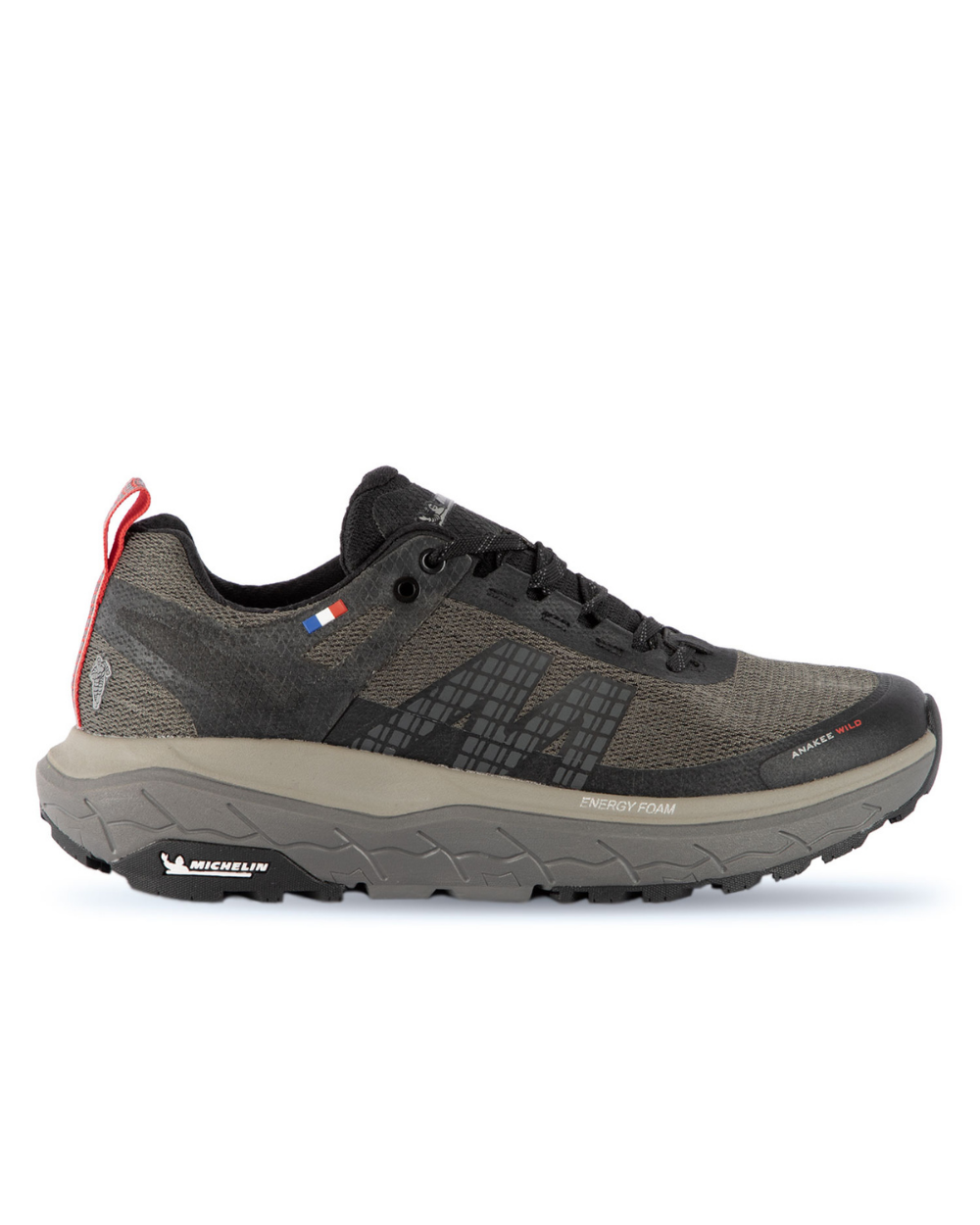 Zapatillas Deportivas Trail Hombre Negro Rojo Michelin Aw01-0