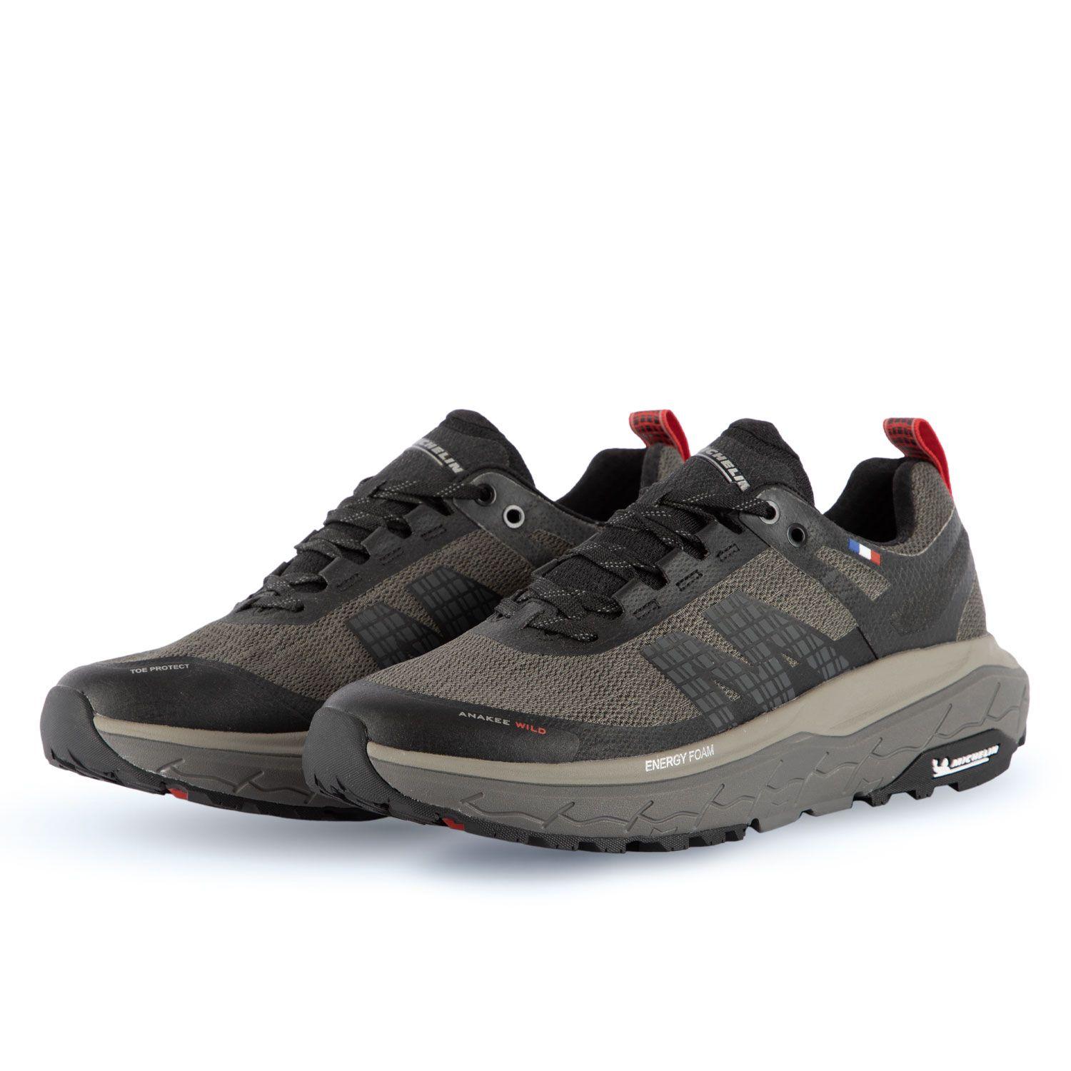Zapatillas Deportivas Trail Hombre Negro Rojo Michelin Aw01-4