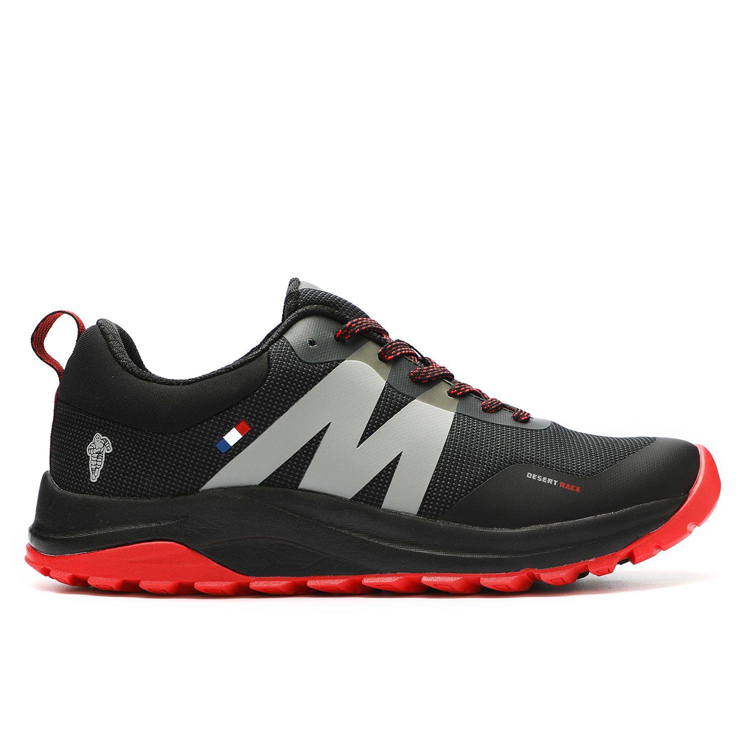 Zapatilla Trail Running Hombre Negro Rojo Michelin Dr40-1