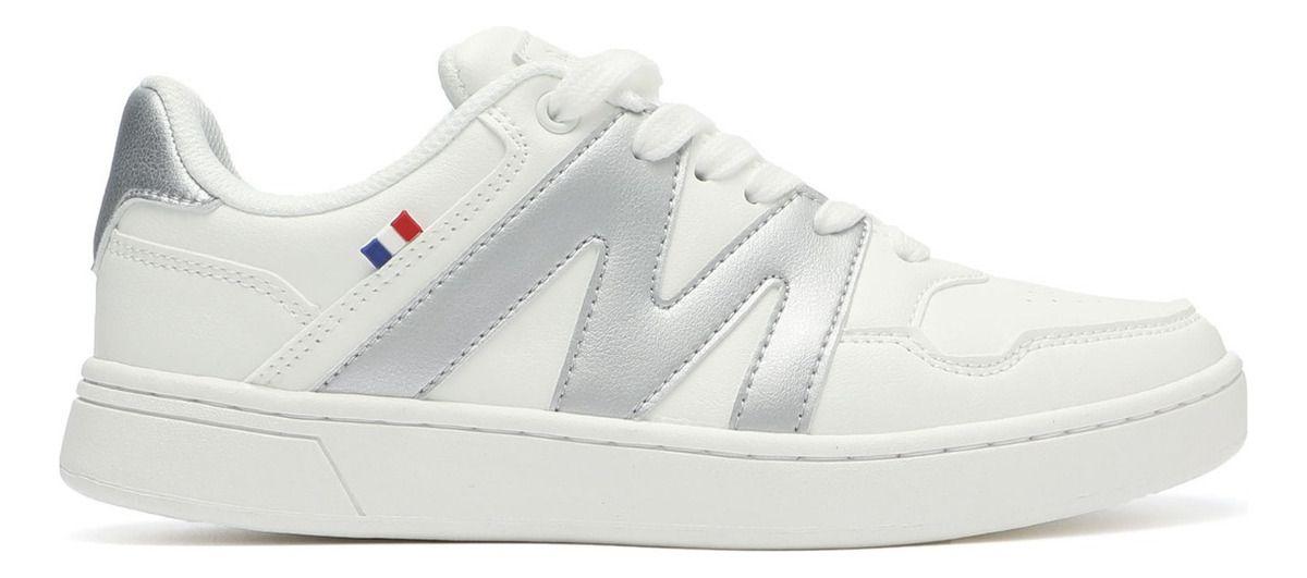 Zapatilla Urbana Mujer Blanco Y Plateado Michelin Ps22-0