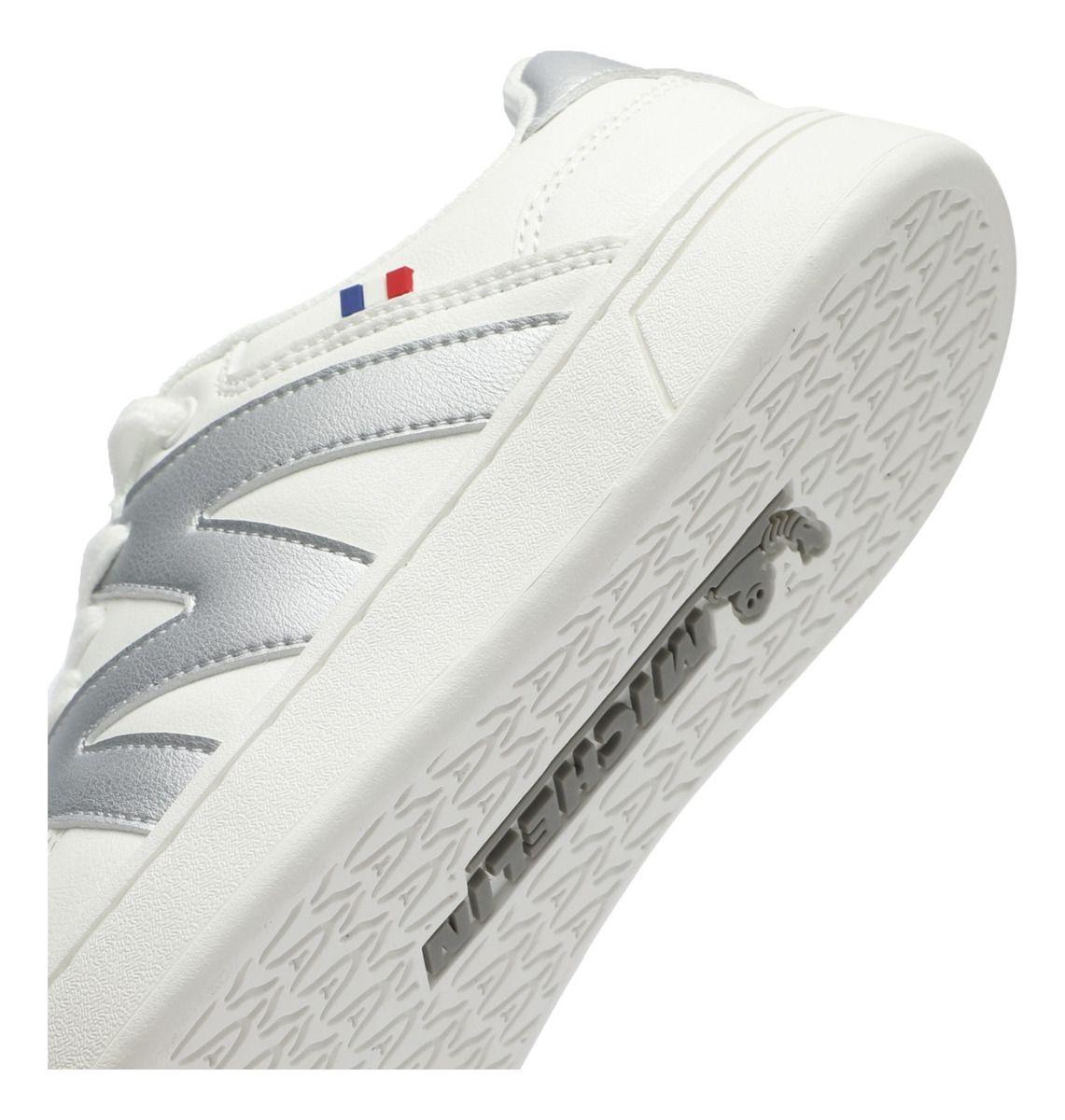 Zapatilla Urbana Mujer Blanco Y Plateado Michelin Ps22-5