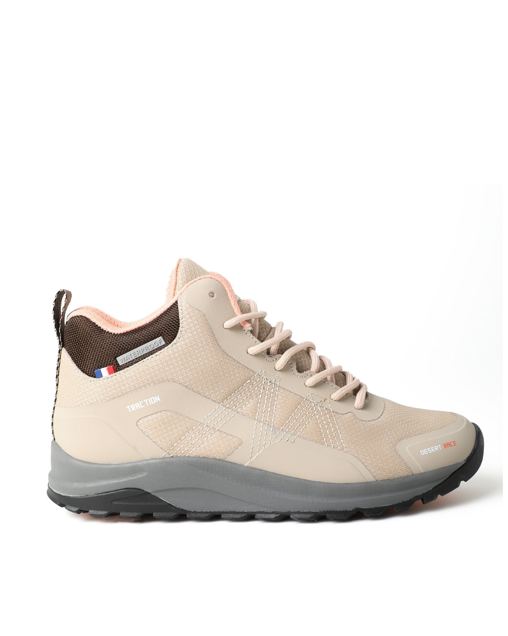 Zapatilla Botín Senderismo Mujer Beige Rosa Michelin Dr09-0