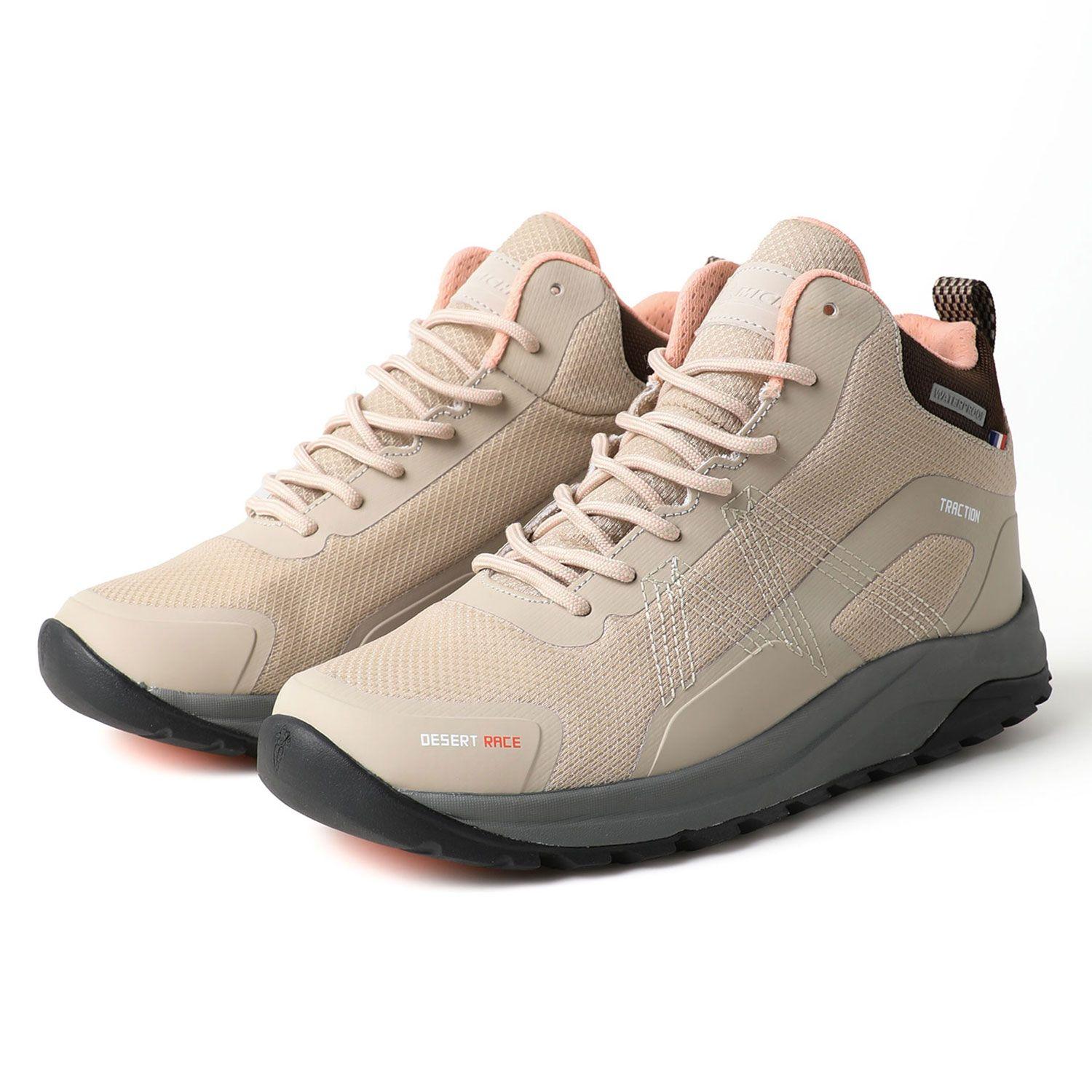 Zapatilla Botín Senderismo Mujer Beige Rosa Michelin Dr09-4