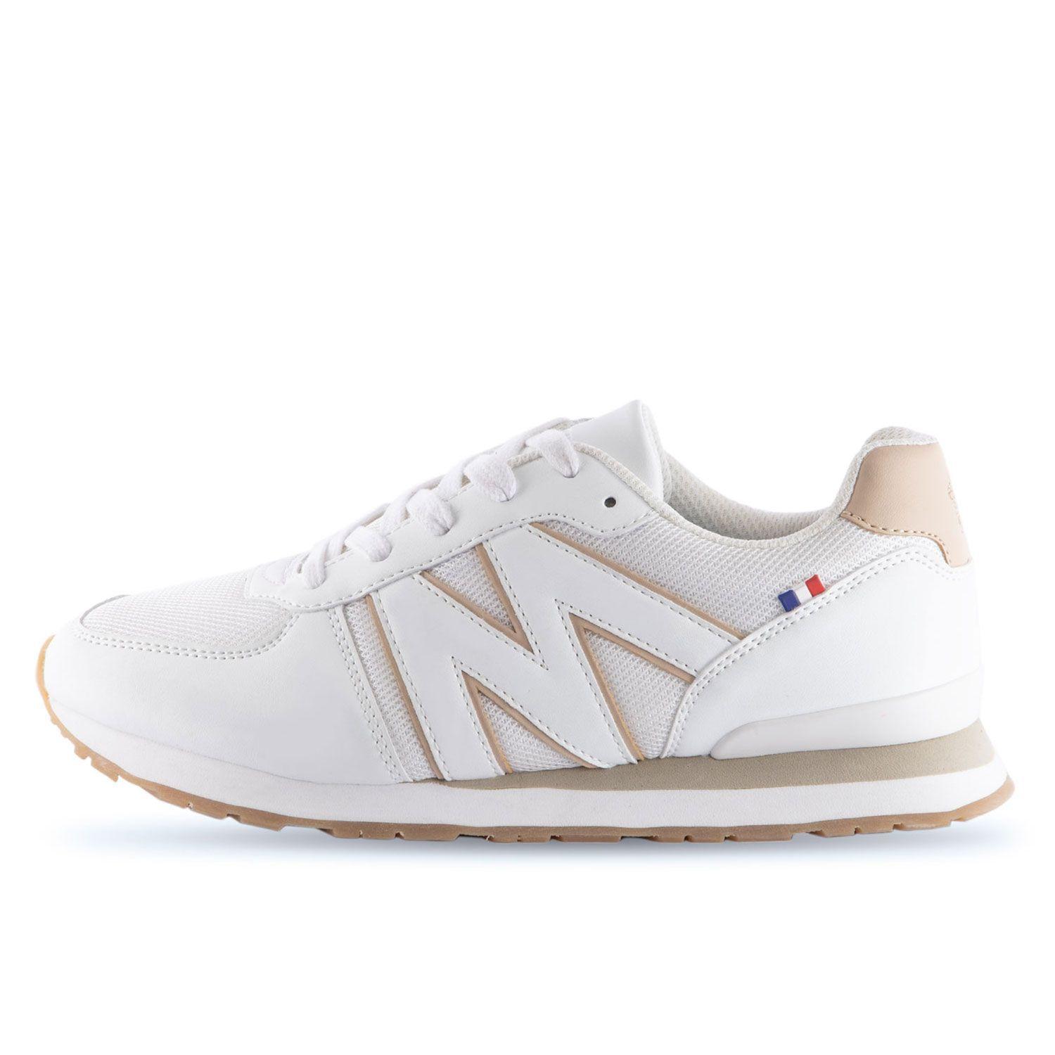 Zapatilla Casual Urbana Mujer Blanco Beige Michelin Cc12-3