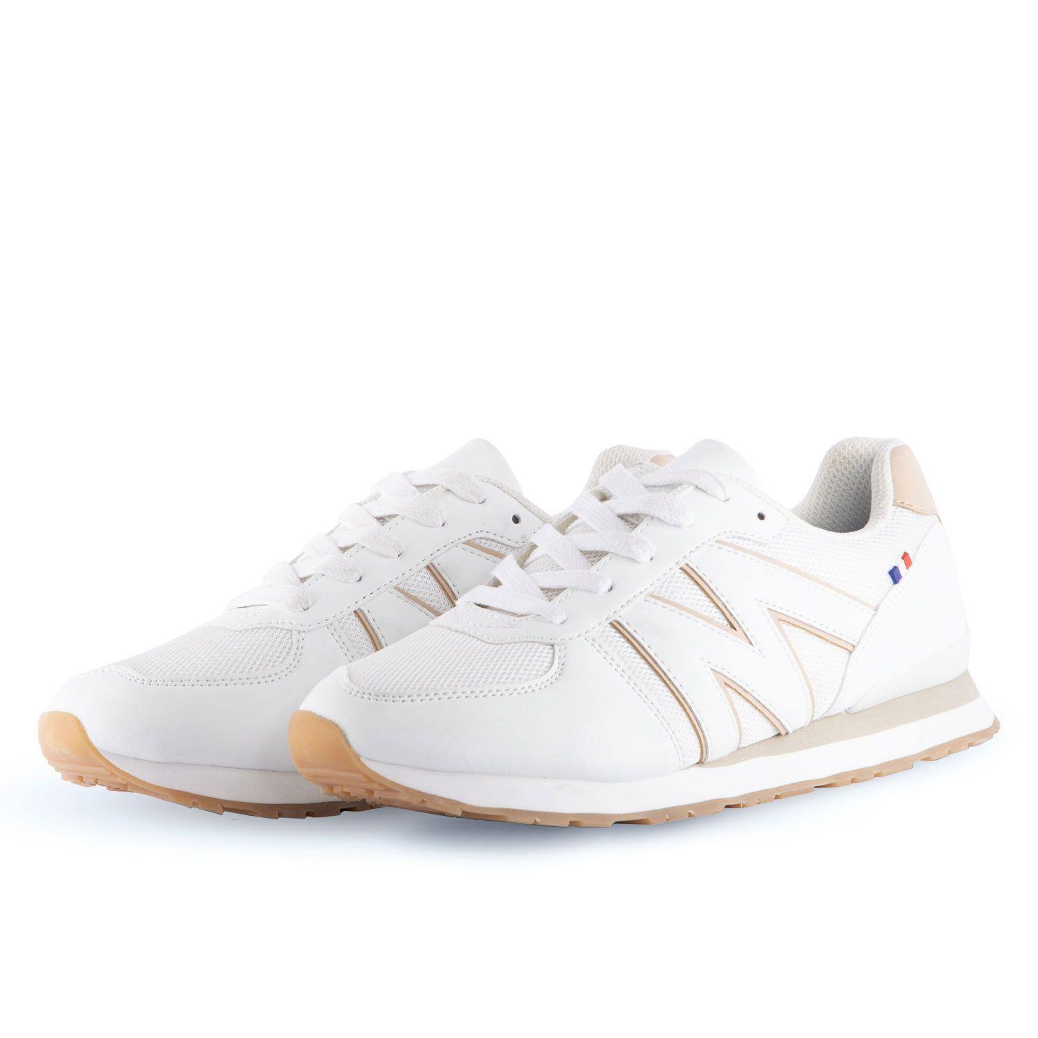 Zapatilla Casual Urbana Mujer Blanco Beige Michelin Cc12-4