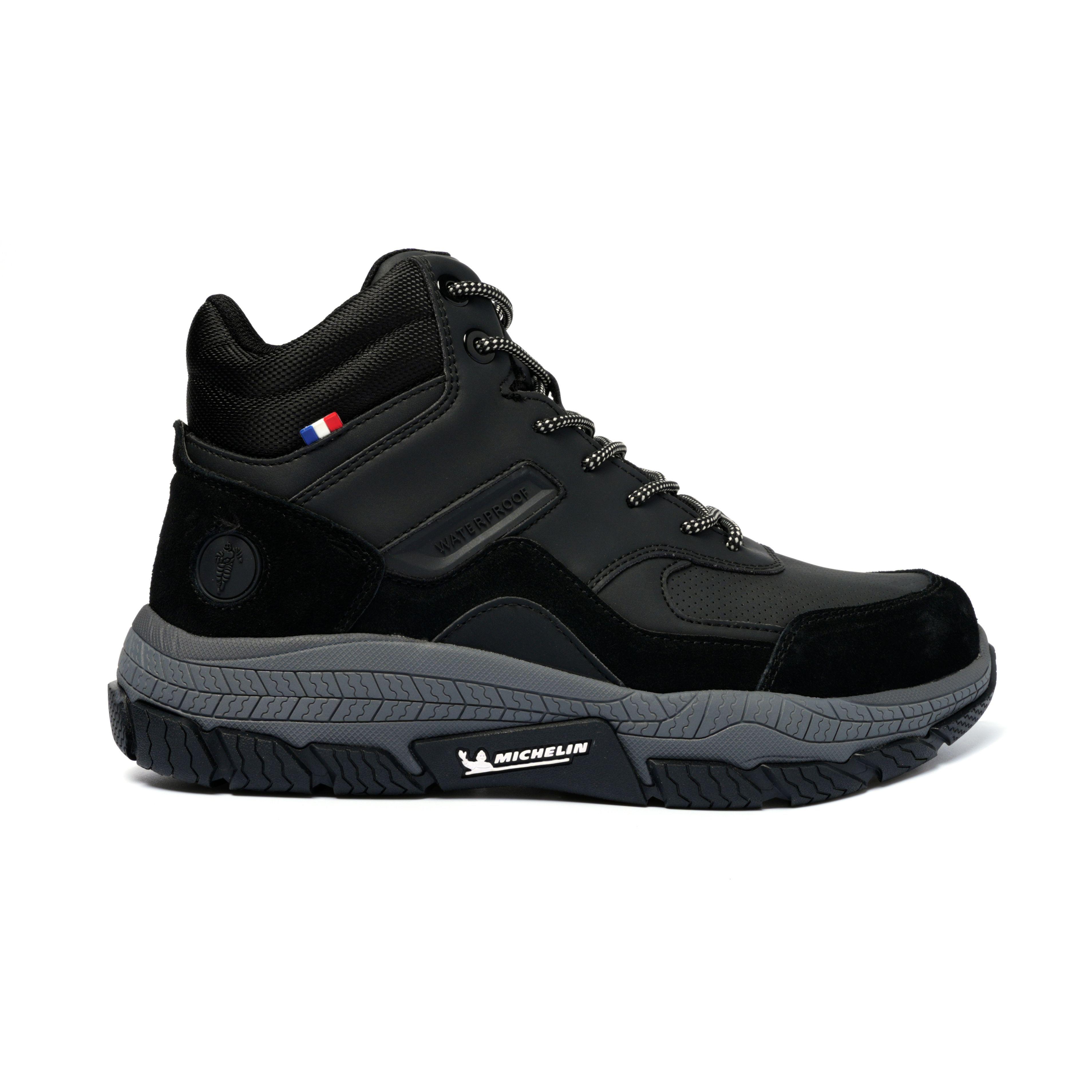 Botín Zapatilla Impermeable Hombre Negro Gris Michelin Df06-1