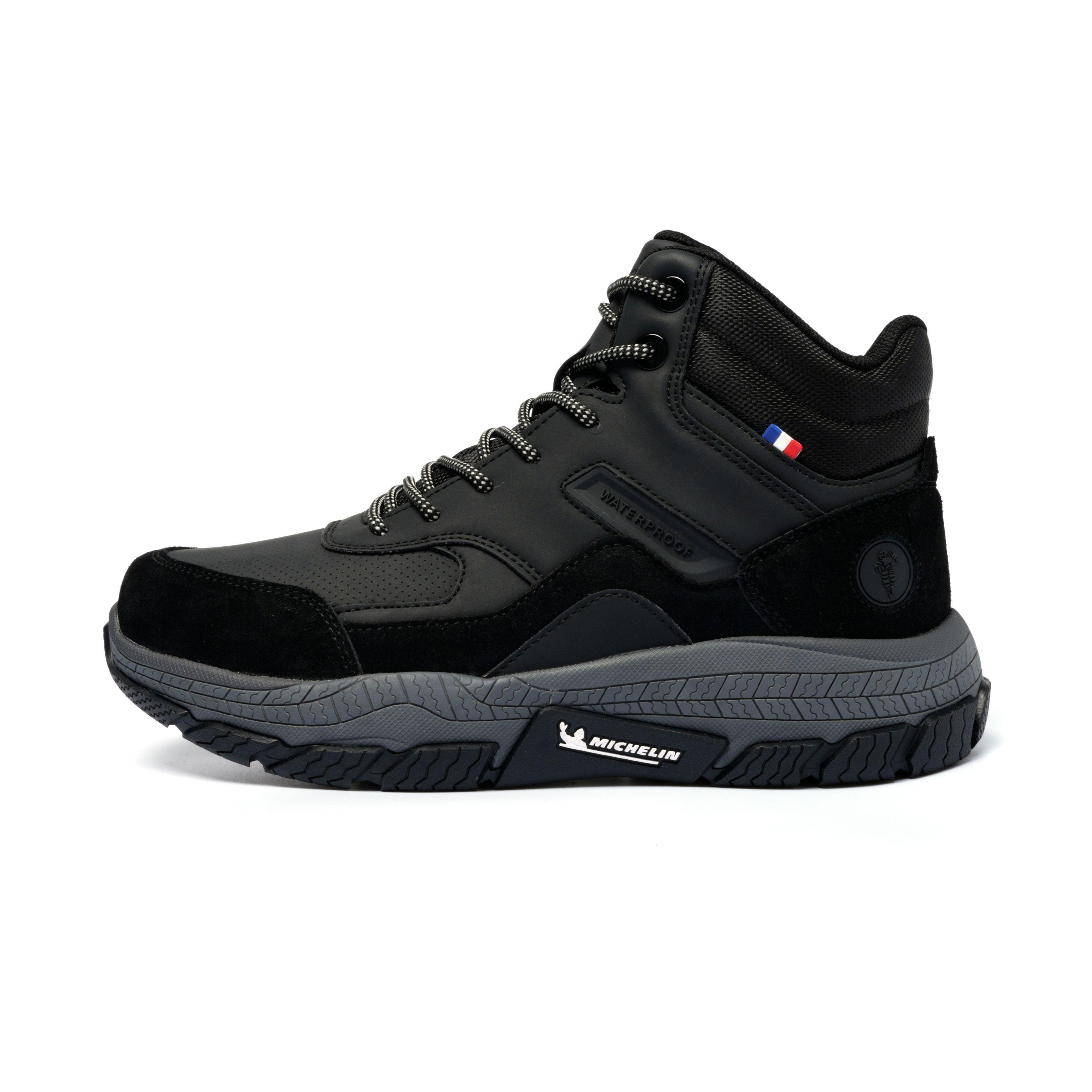 Botín Zapatilla Impermeable Hombre Negro Gris Michelin Df06-3