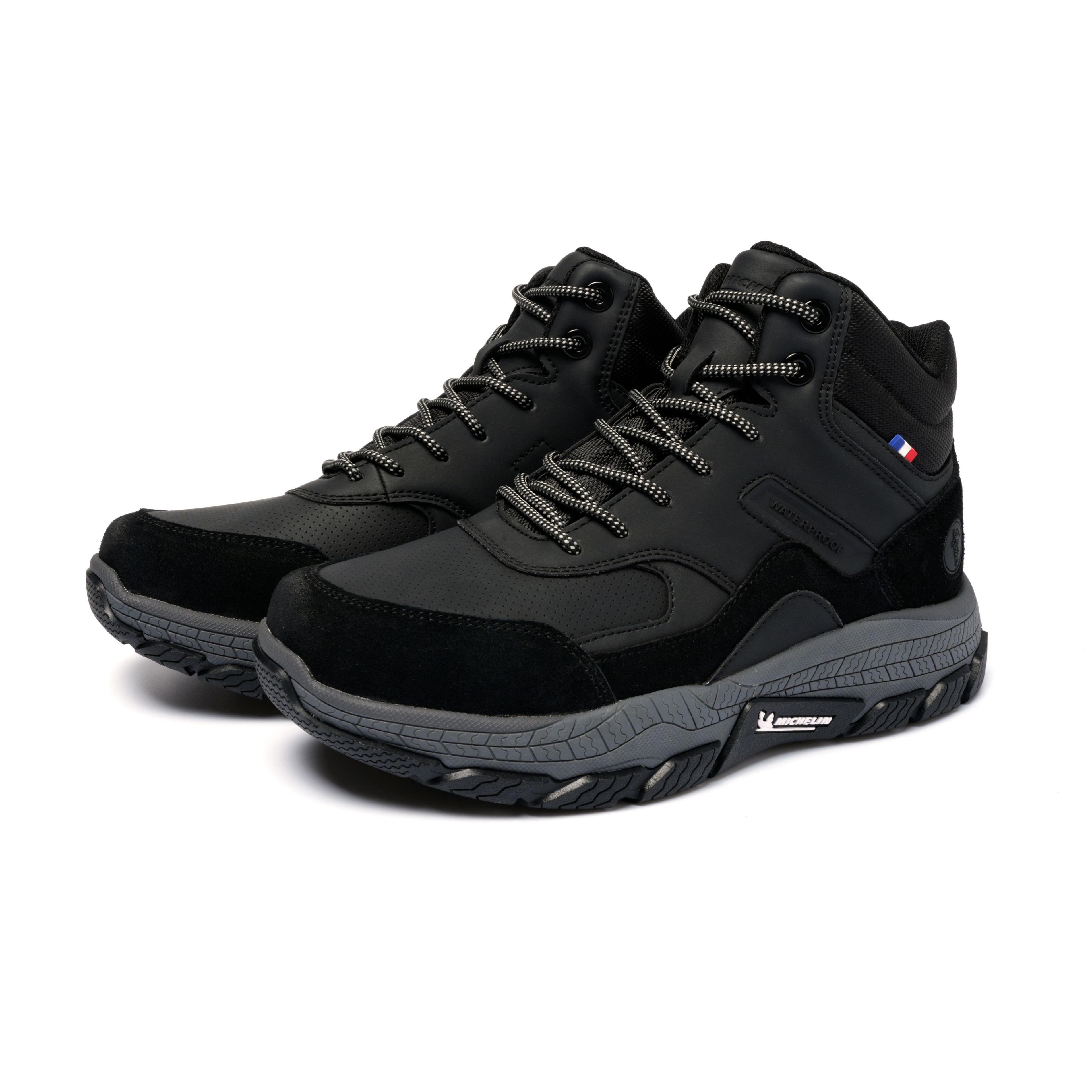 Botín Zapatilla Impermeable Hombre Negro Gris Michelin Df06-4