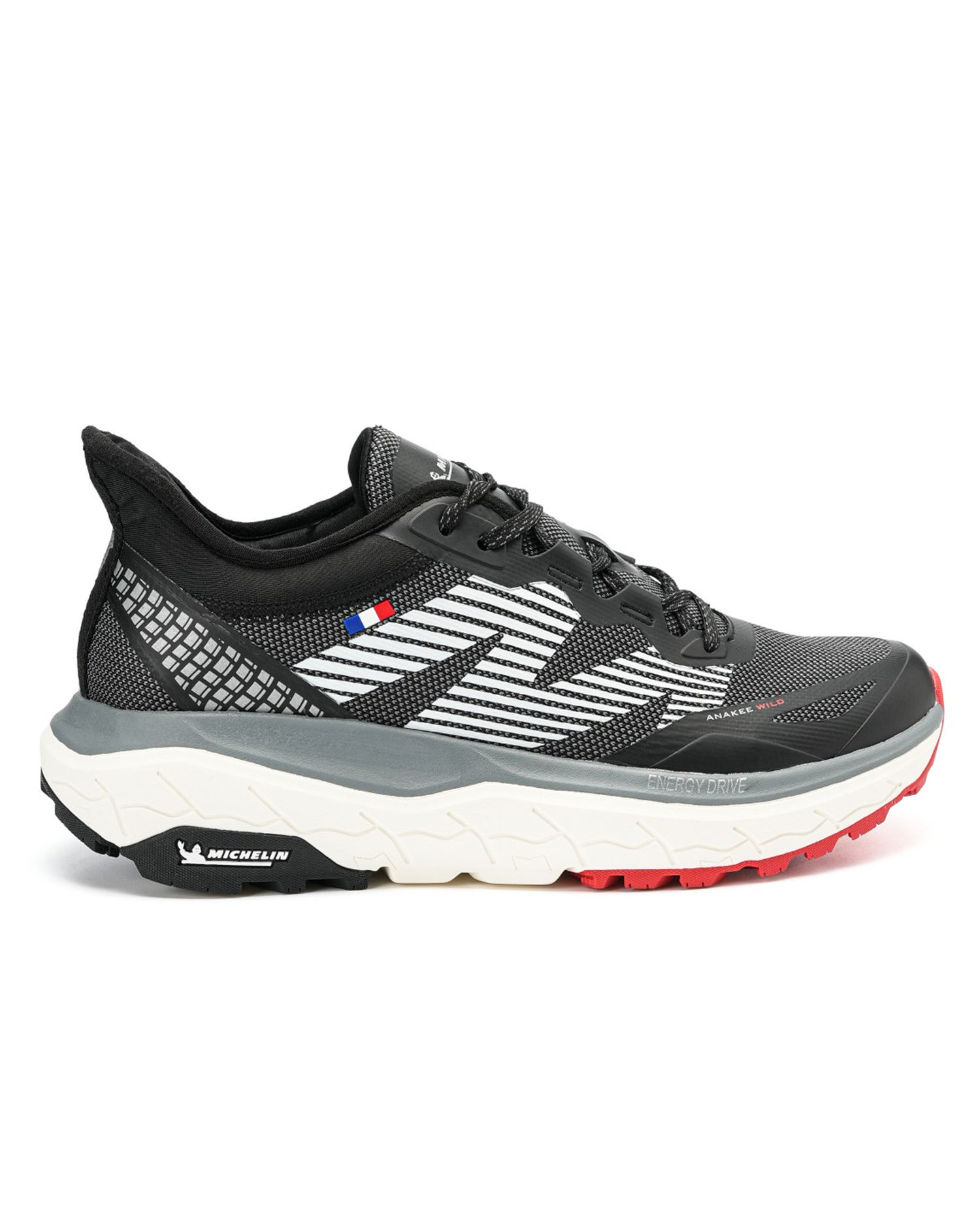 Zapatilla Trail Running Hombre Color Negro y Rojo Michelin AW05-0