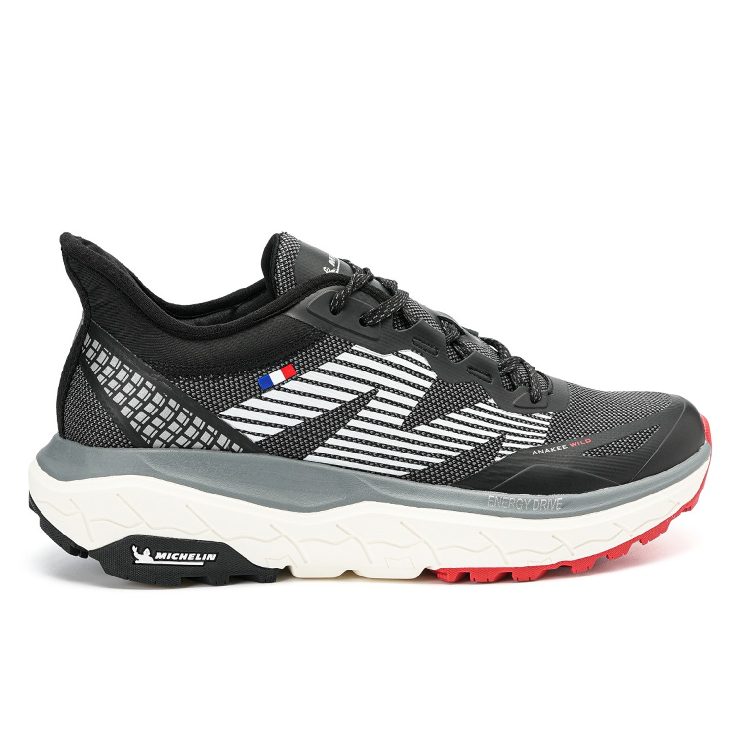 Zapatilla Trail Running Hombre Color Negro y Rojo Michelin AW05-1