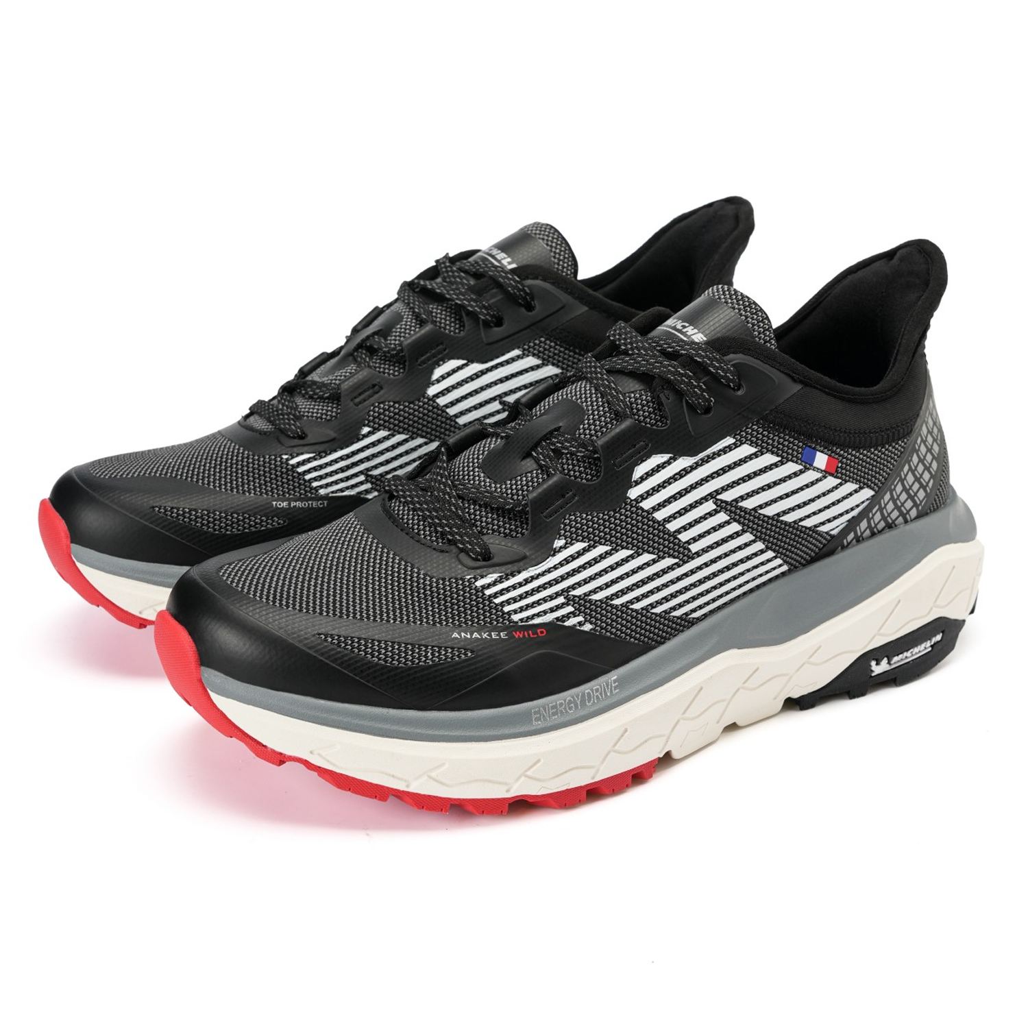 Zapatilla Trail Running Hombre Color Negro y Rojo Michelin AW05-4
