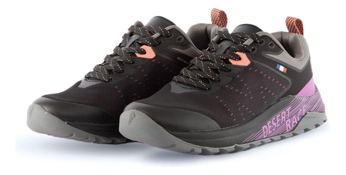 Zapatillas Trail Running Mujer Negro Y Morado Michelin Dr27-3