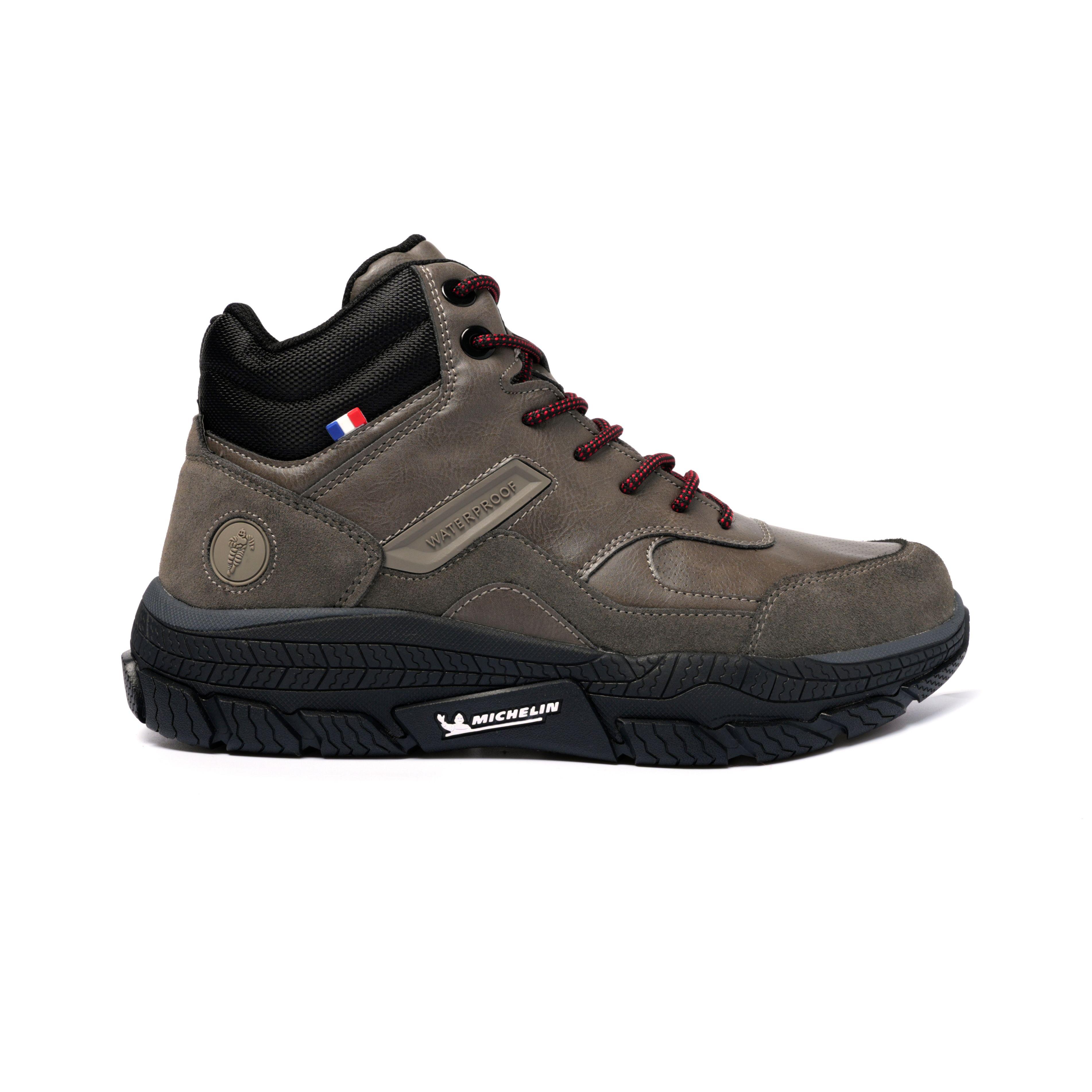 Botín Impermeable Caña Alta Hombre Color Taupe Michelin Df06-1