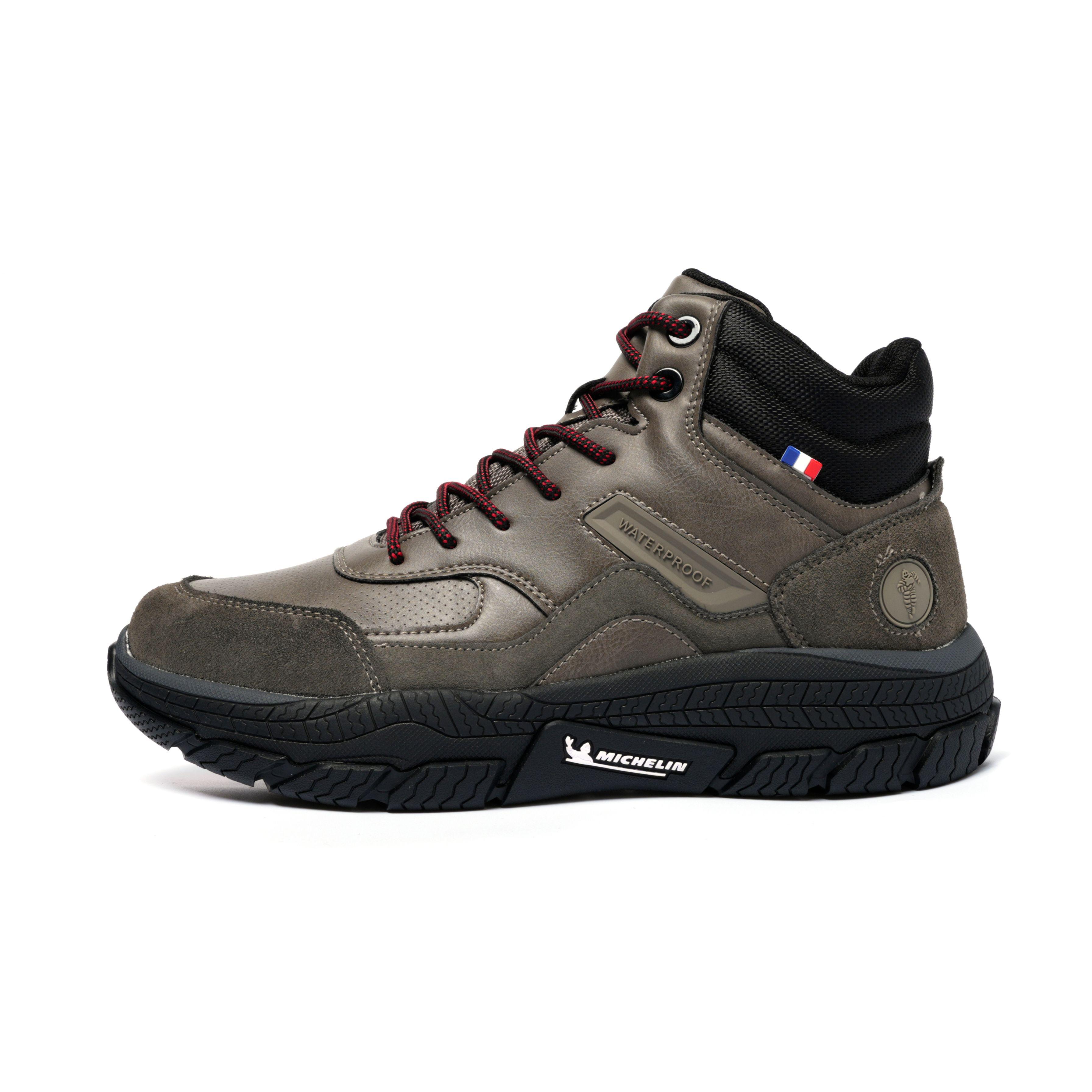 Botín Impermeable Caña Alta Hombre Color Taupe Michelin Df06-3