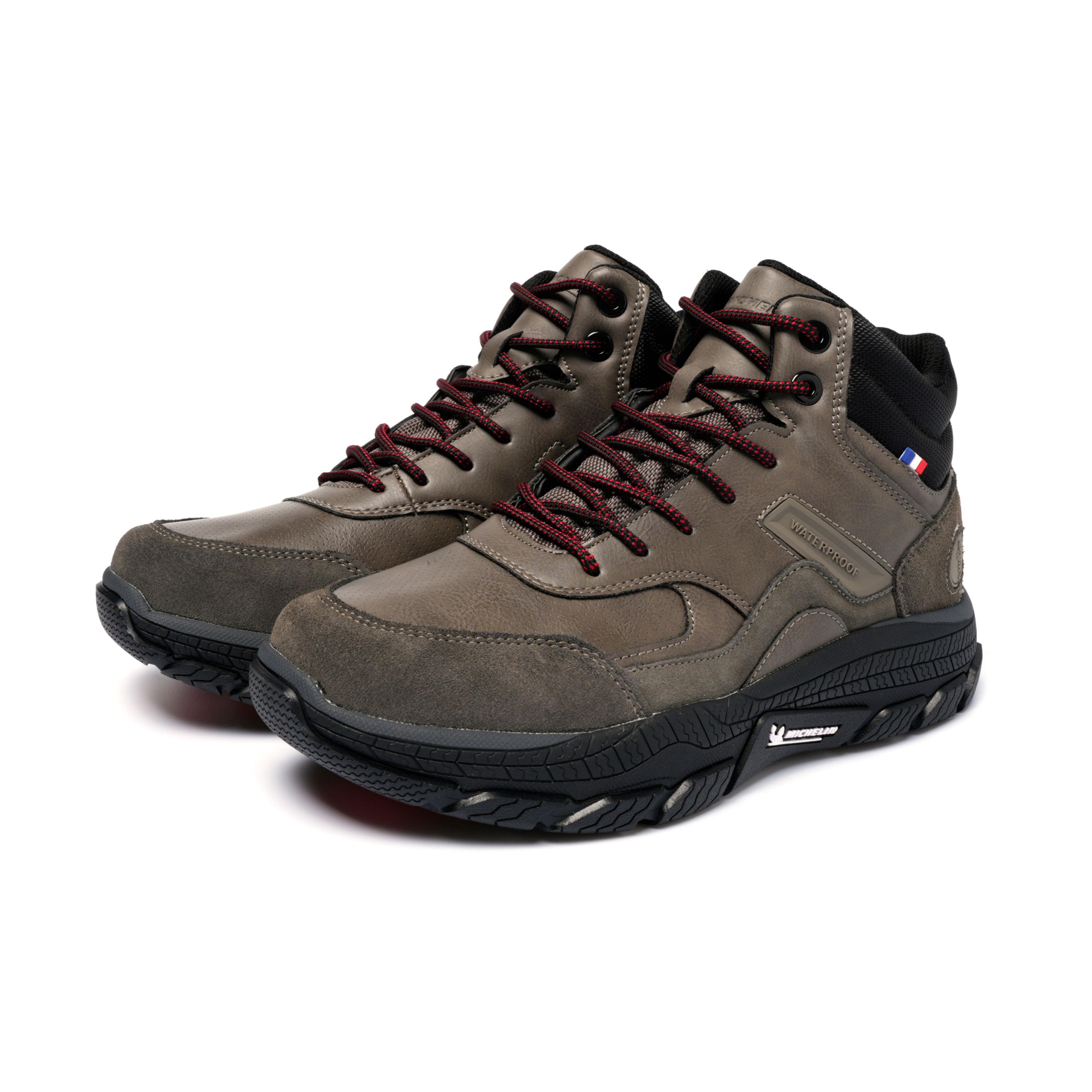 Botín Impermeable Caña Alta Hombre Color Taupe Michelin Df06-4