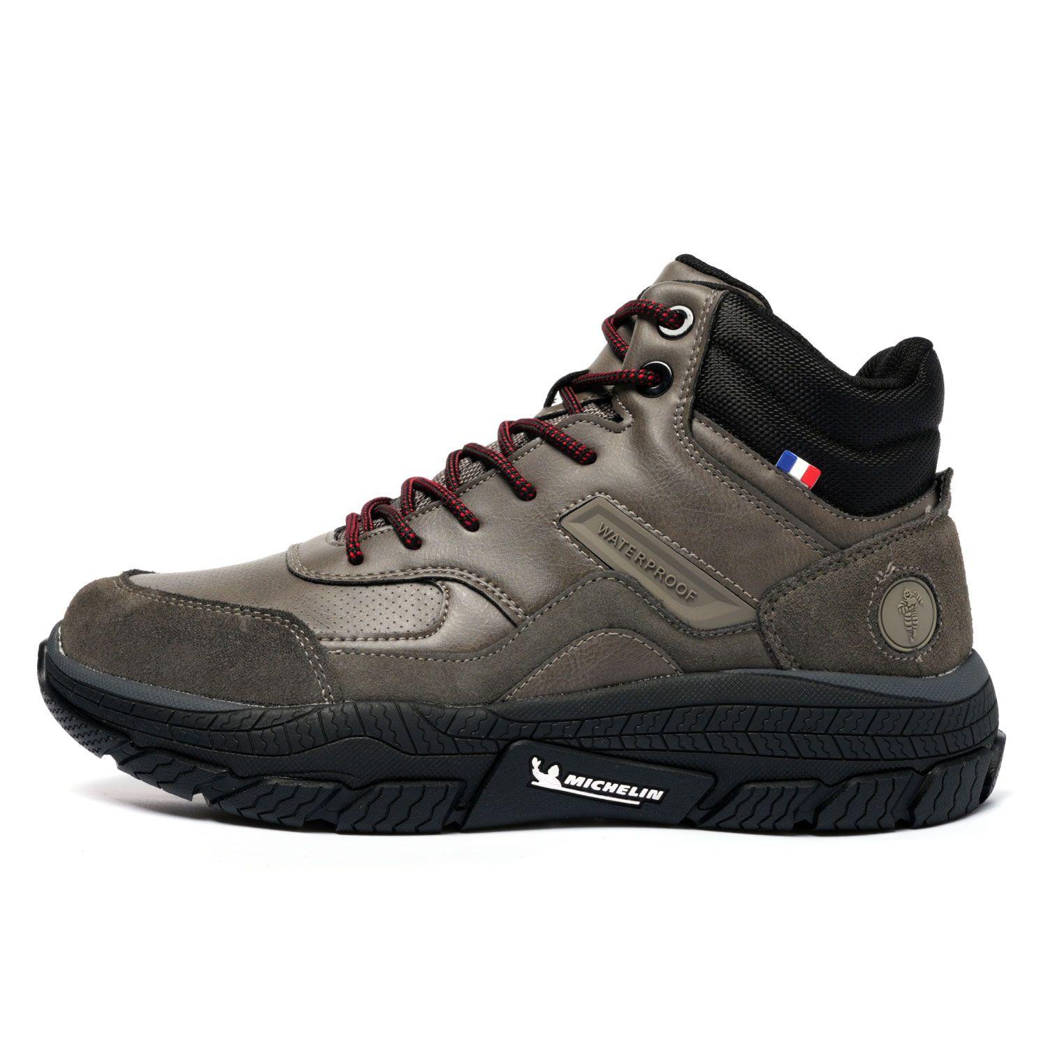 Botín Impermeable Caña Alta Hombre Color Taupe Michelin Df06-3