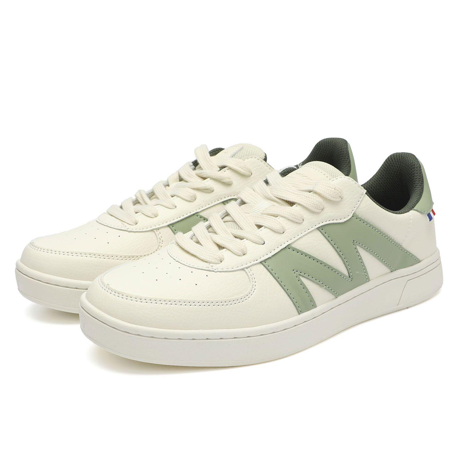 Zapatilla Casual Urbana Hombre Blanco Olivo Michelin Ps20-4