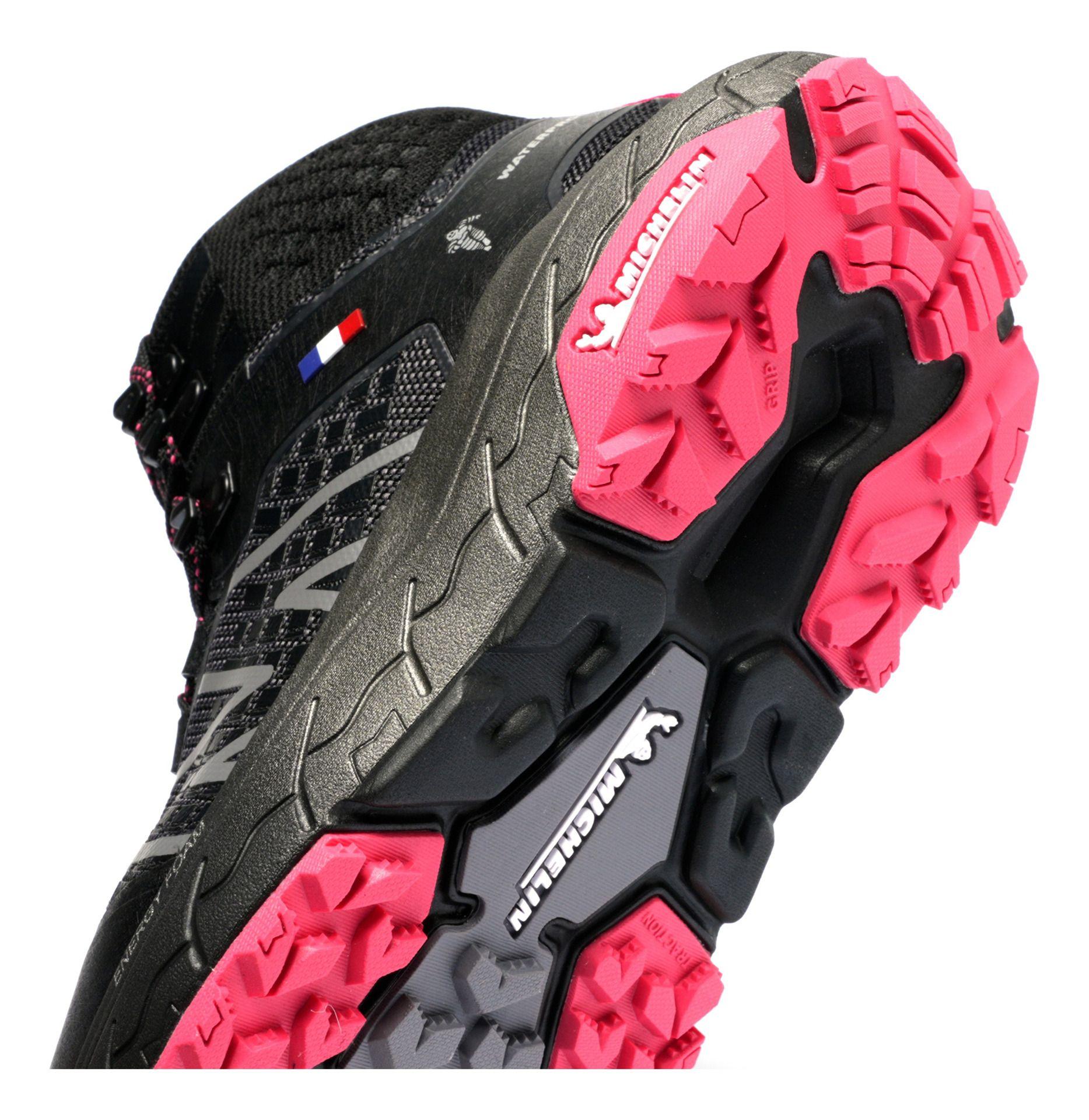 Botín Outdoor Mujer Negro y Fucsia Impermeable Michelin Aw03-4