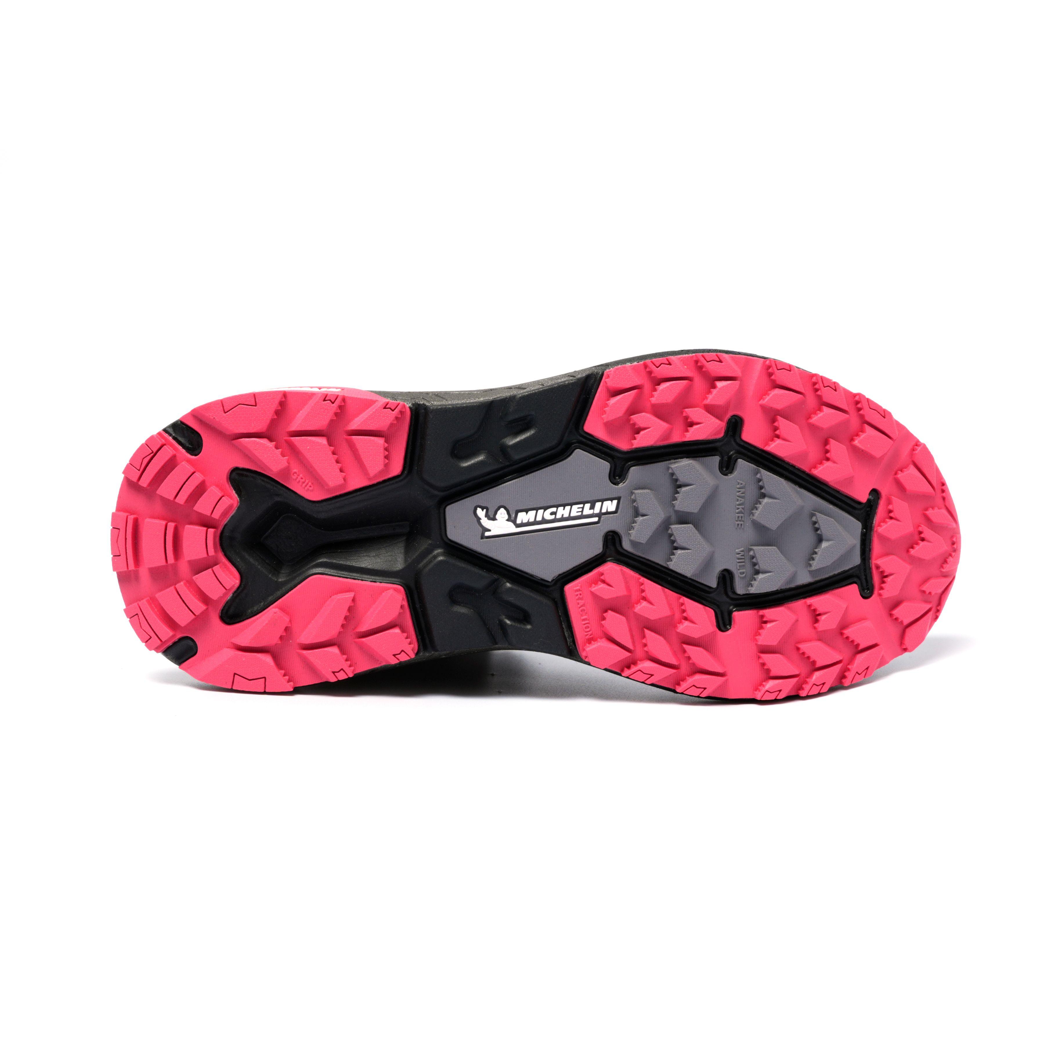 Botín Outdoor Mujer Negro y Fucsia Impermeable Michelin Aw03-2
