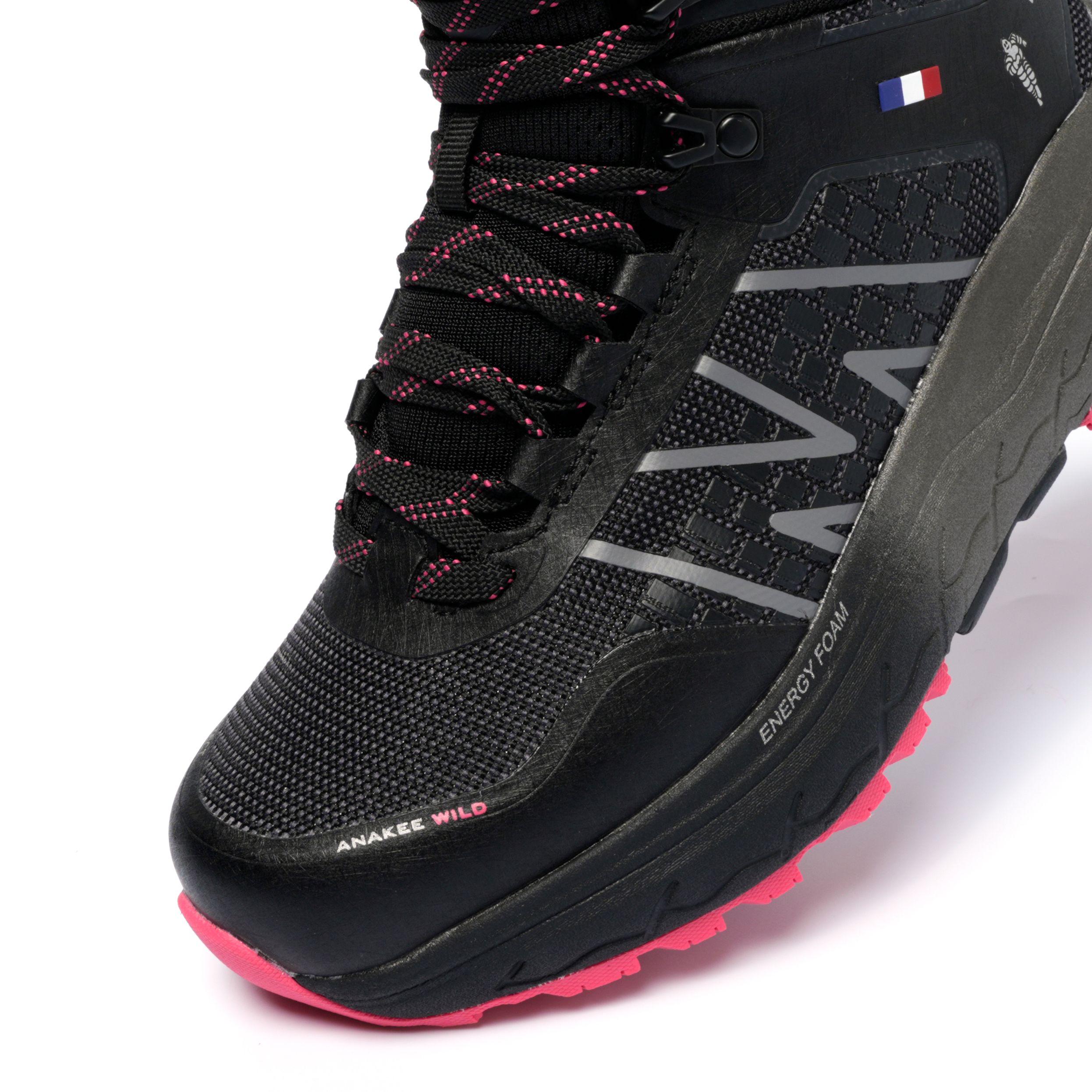 Botín Outdoor Mujer Negro y Fucsia Impermeable Michelin Aw03-5