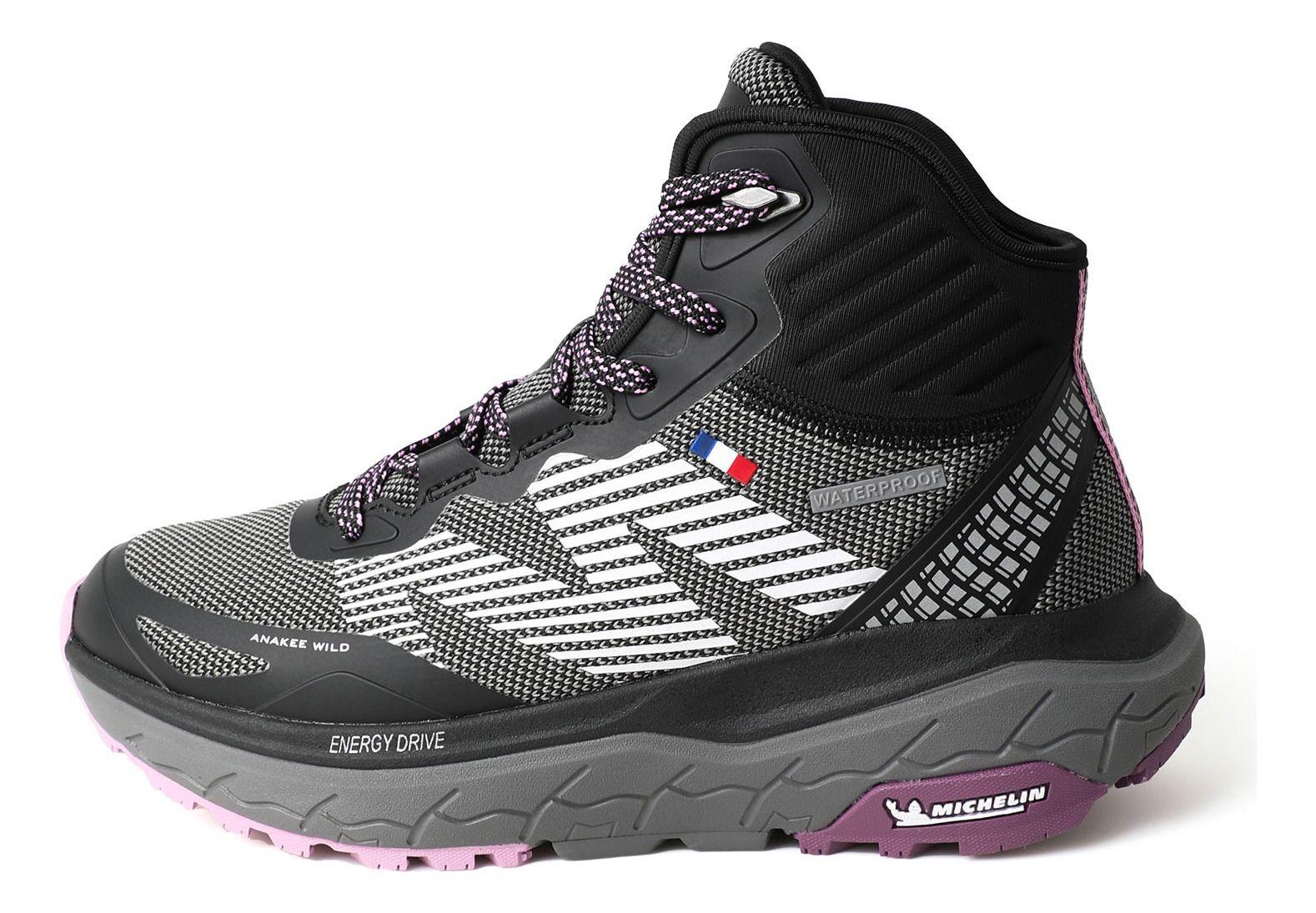 Botín Impermeable Caña Alta Negro Rosa Mujer Michelin Aw06-2