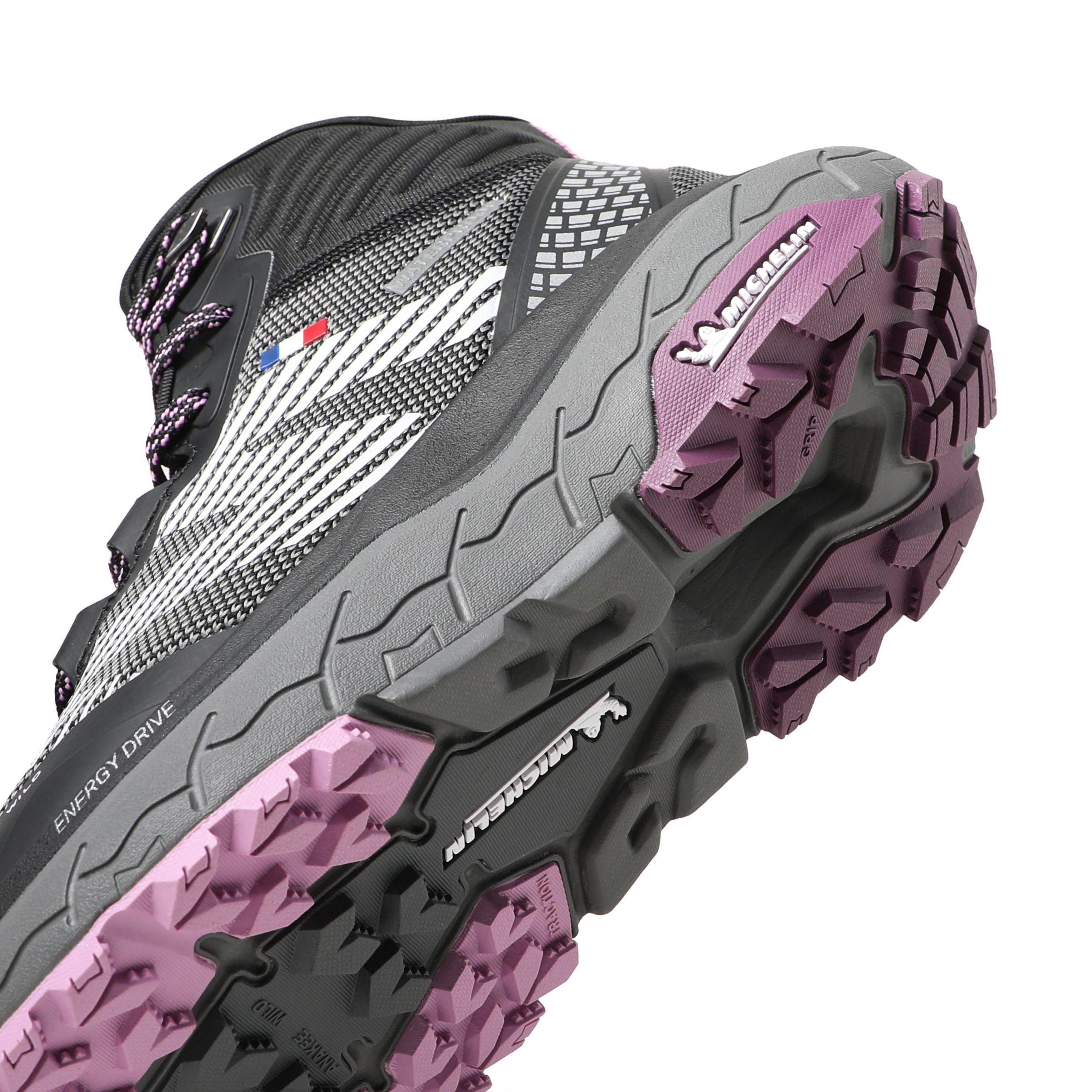 Botín Impermeable Caña Alta Mujer Negro Rosa Michelin Aw06-6