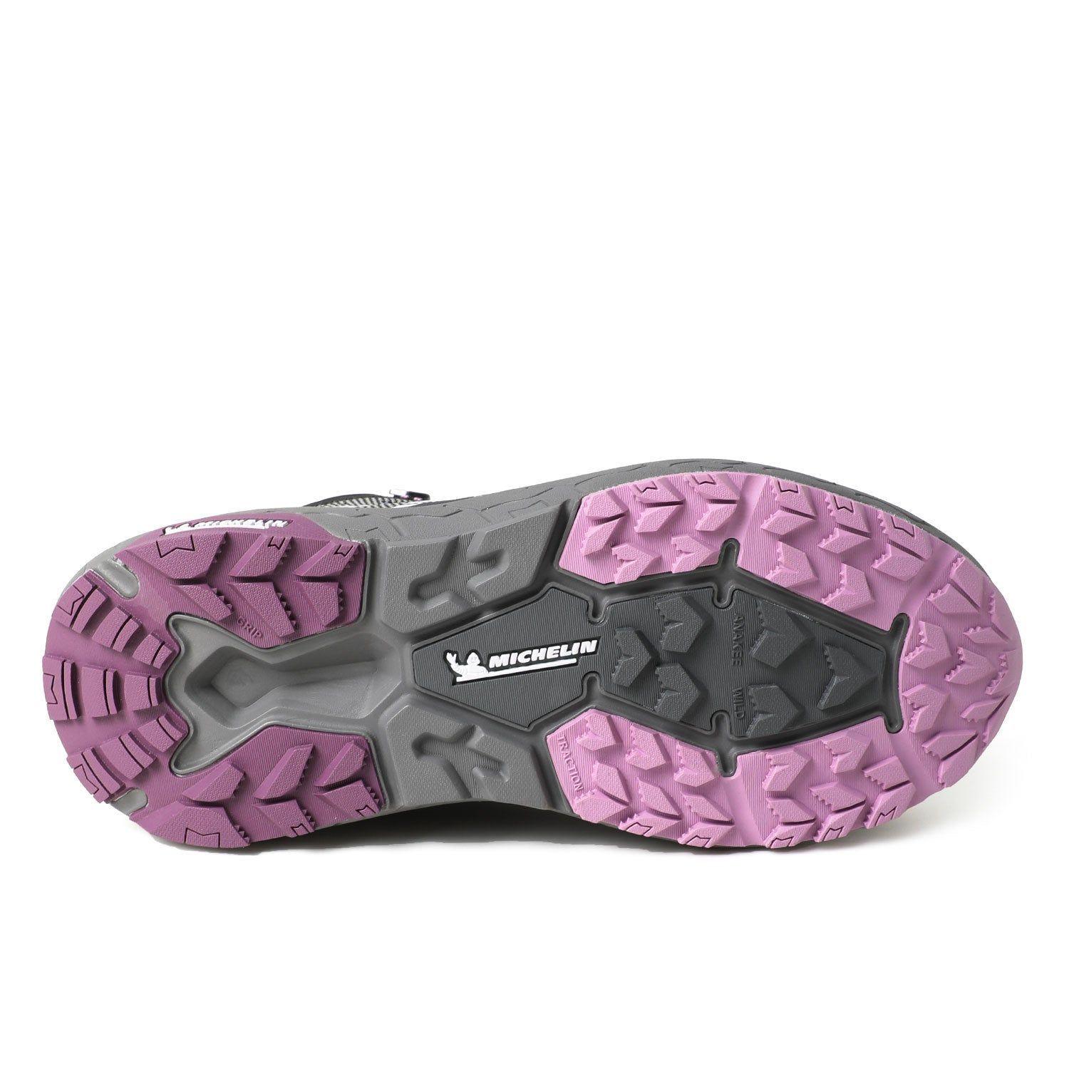 Botín Zapatilla Impermeable Mujer Negro Rosa Michelin Aw06-2