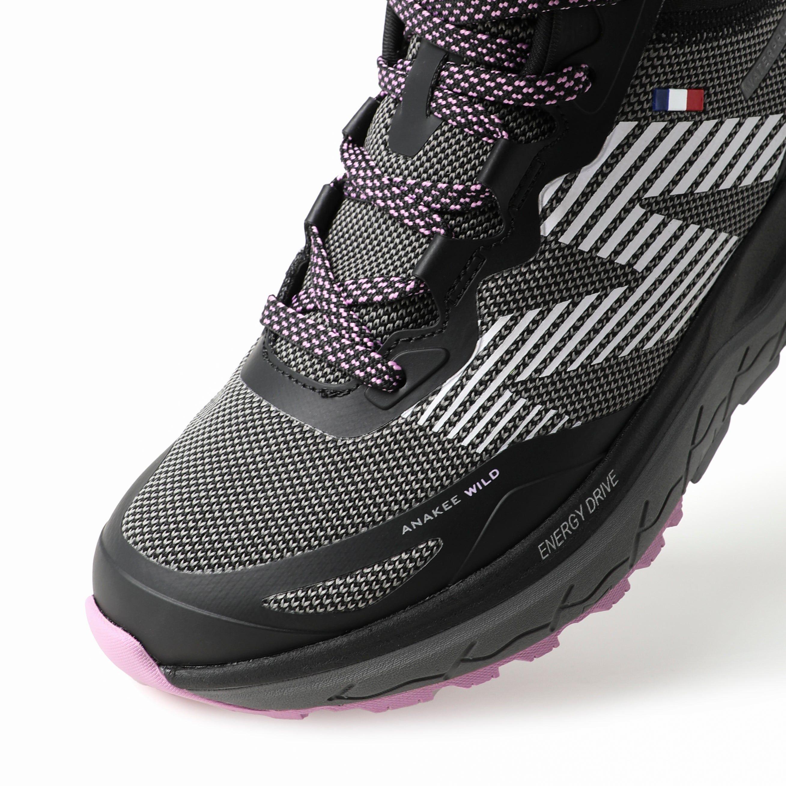 Botín Zapatilla Impermeable Mujer Negro Rosa Michelin Aw06-5